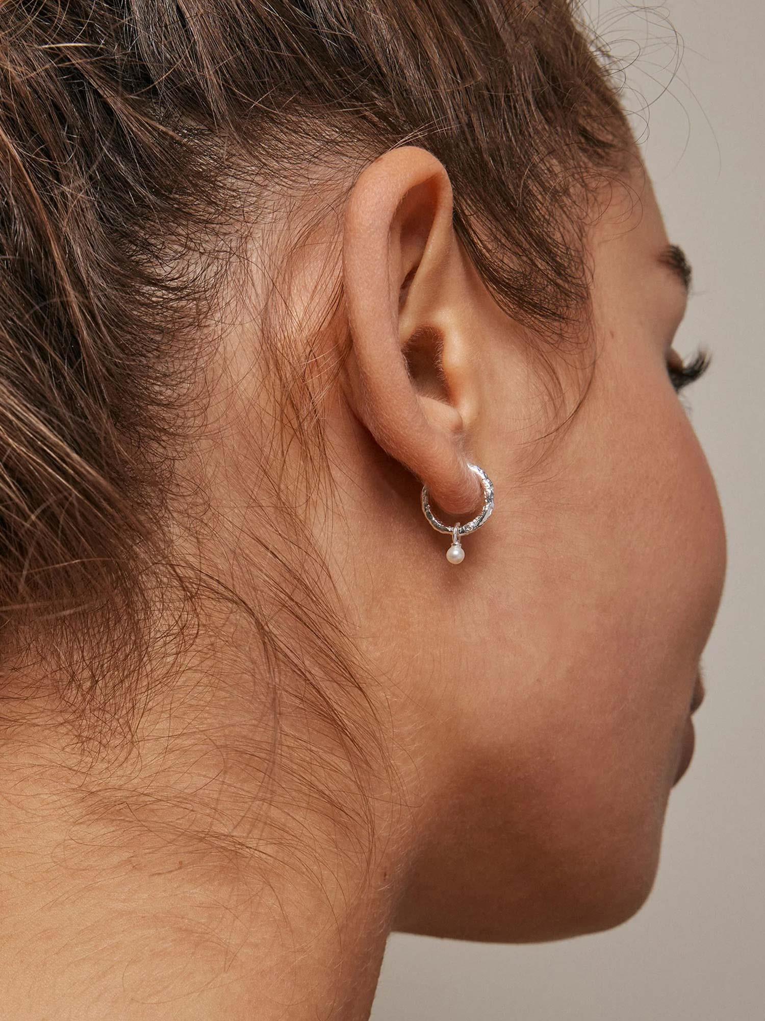 Hoops Belle - Silver/Pearl