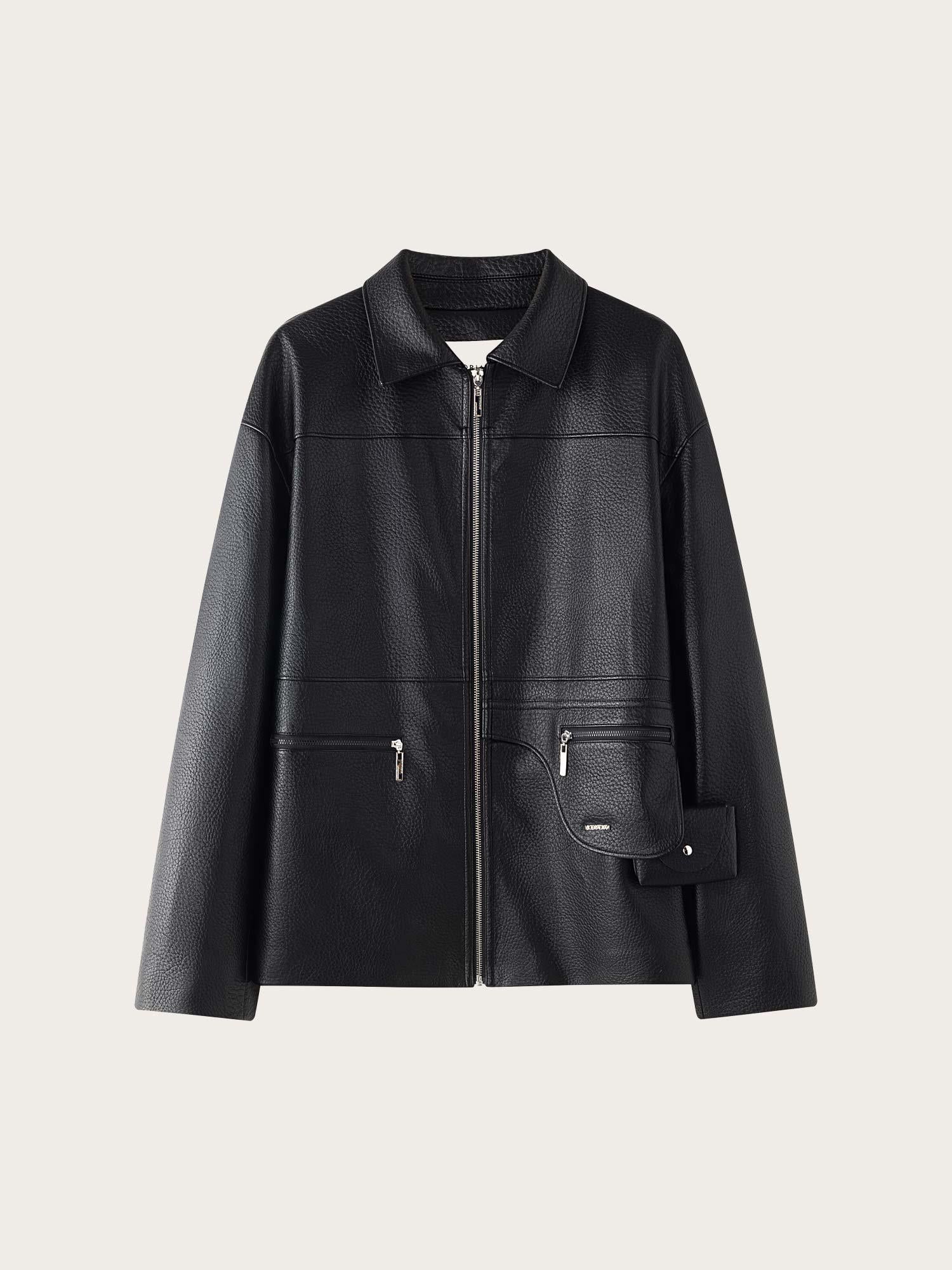 Cosmo Midi Leather Jacket - Black