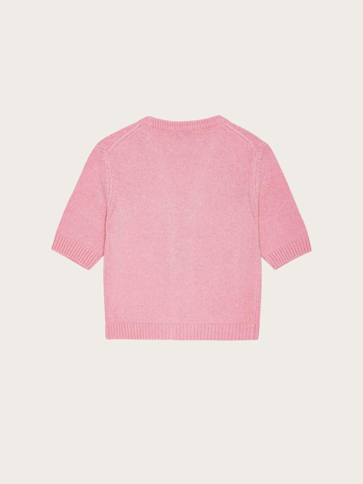 Future Wool Mix Short Sleeve Cardigan - Primerose Pink