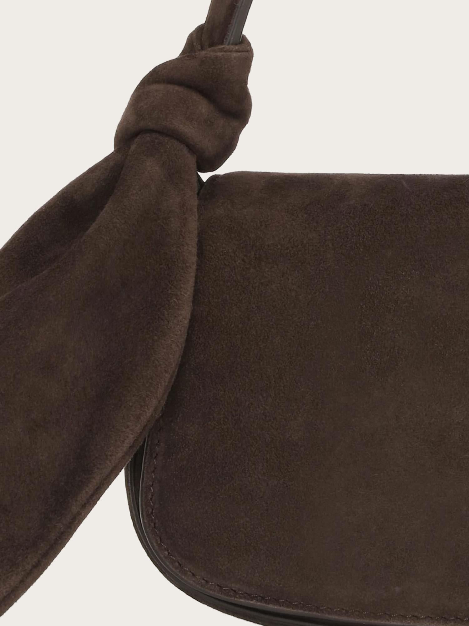 Suede Knot Scarf Bag - Chocolate Torte