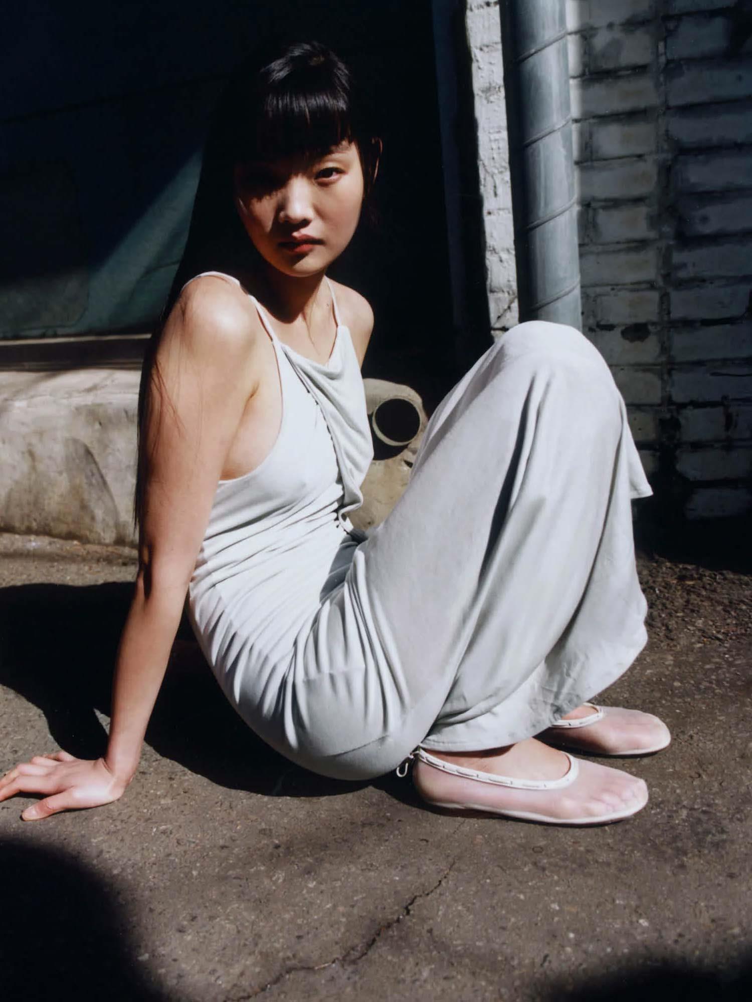 Gill Mesh White Ballet Flats