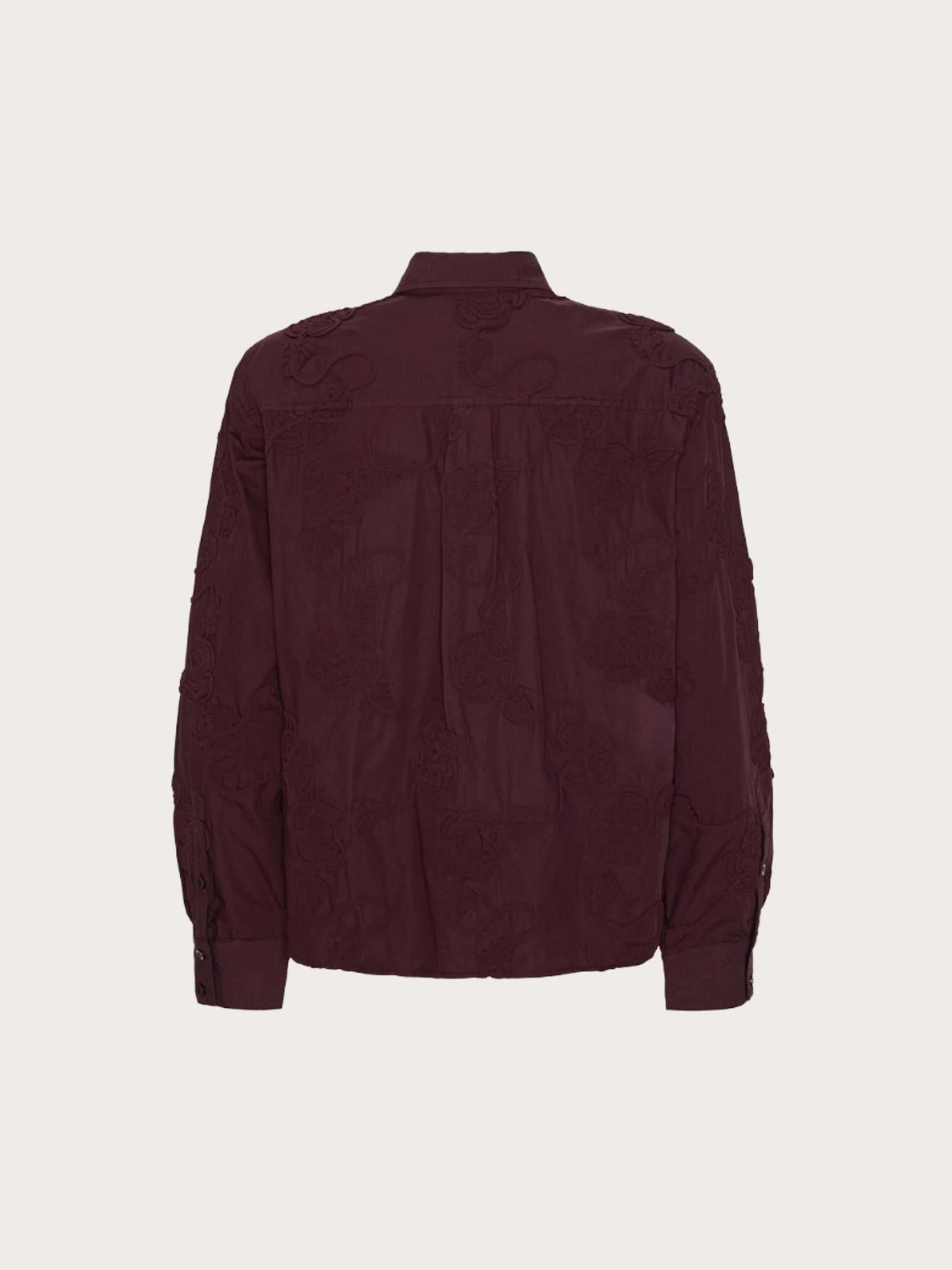 Flower Oversized Shirt - Zinfandel