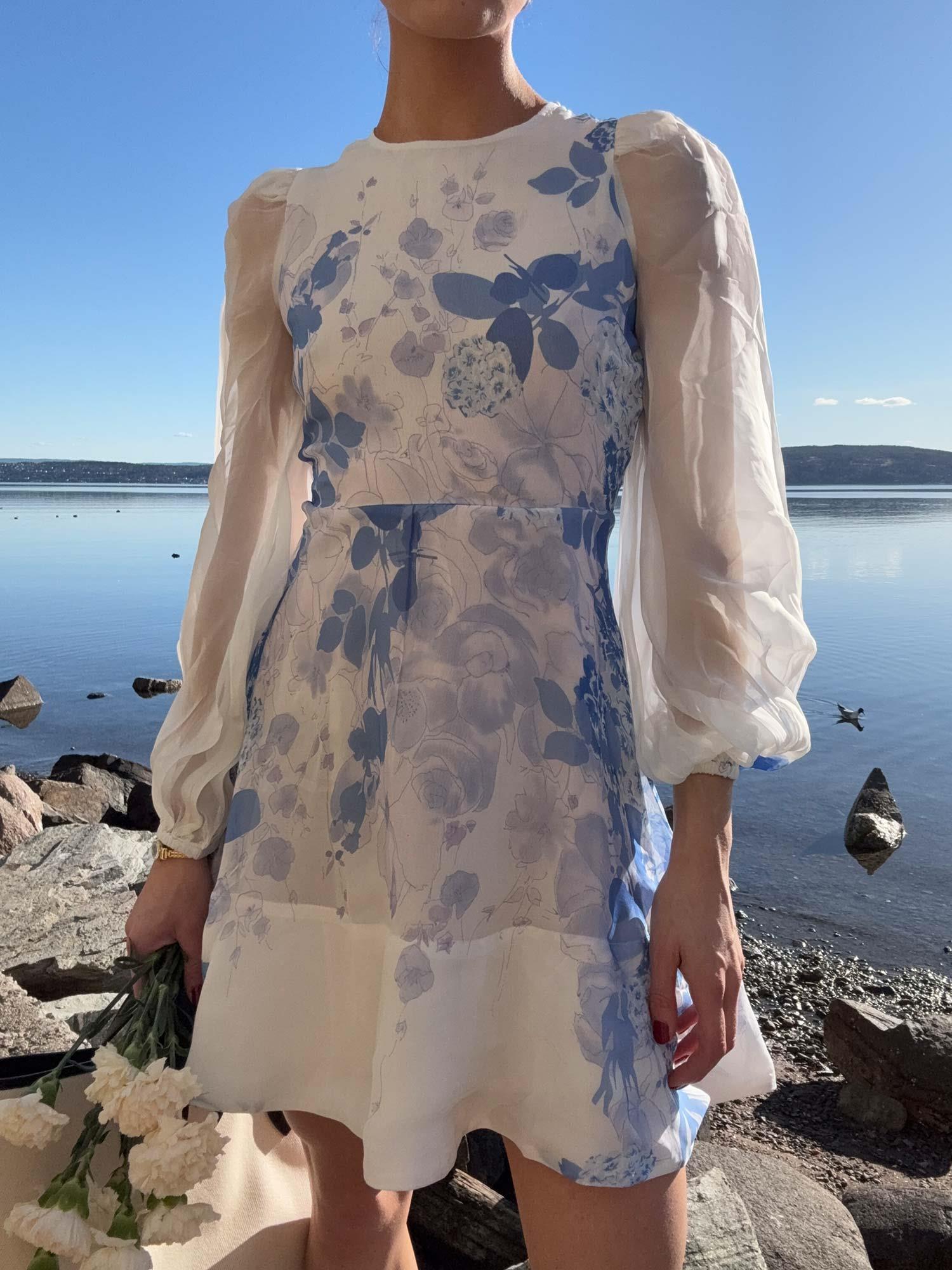 Organza Mini Dress - Skylight