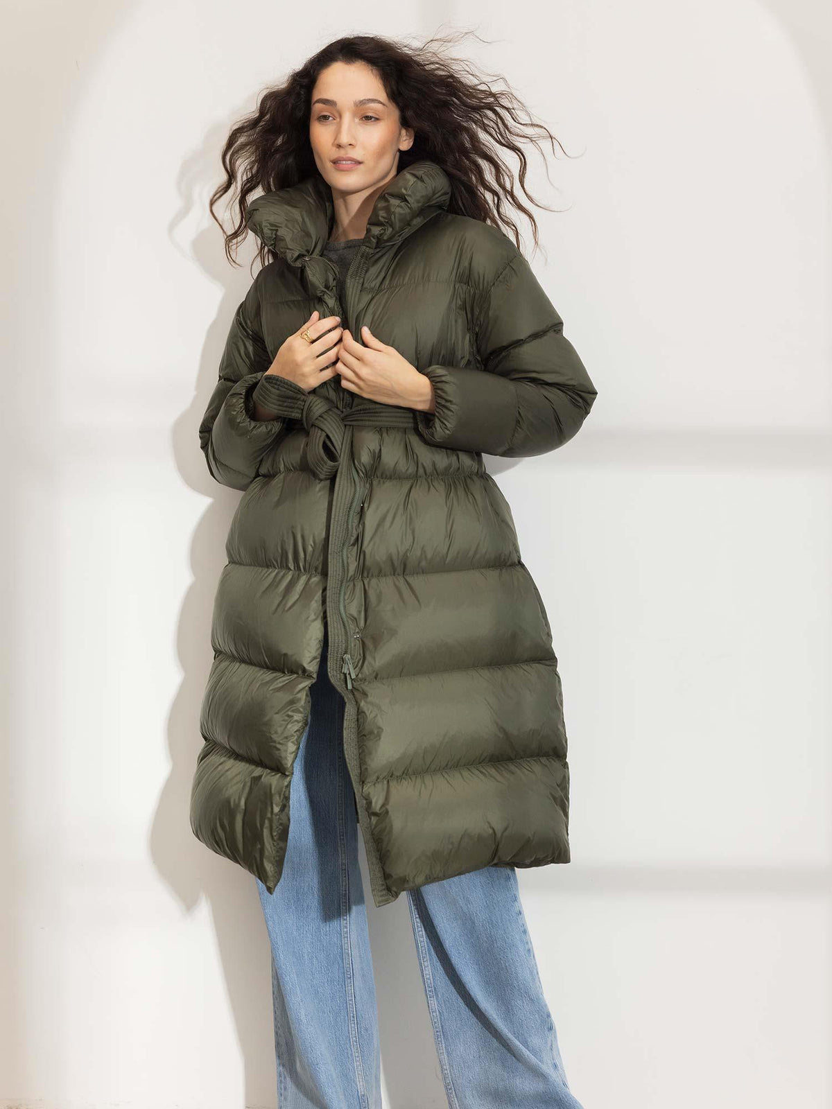 Whisper Down Coat - Dark Olive