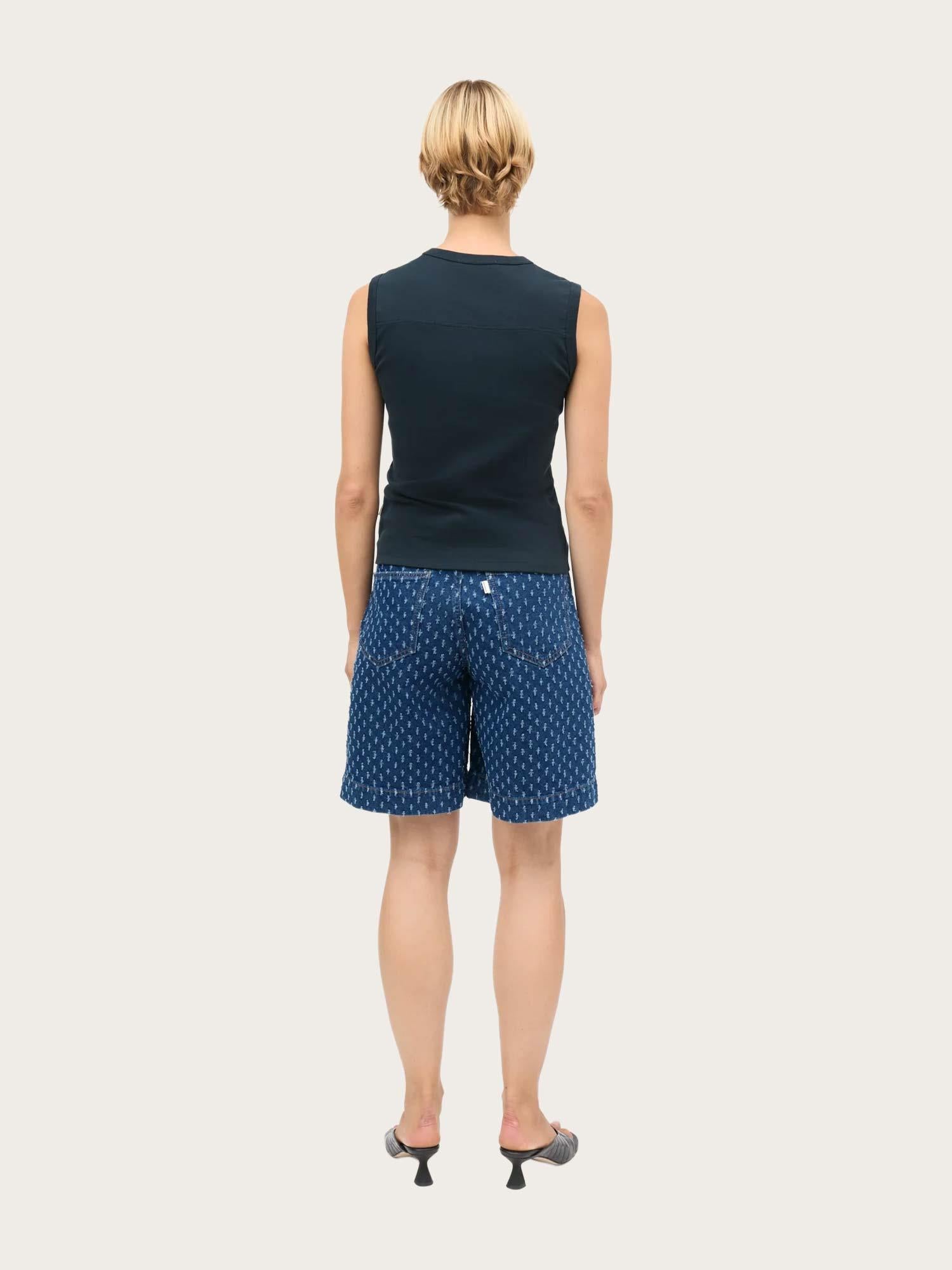 Distres Denim Rossy Shorts - Mid Blue Denim