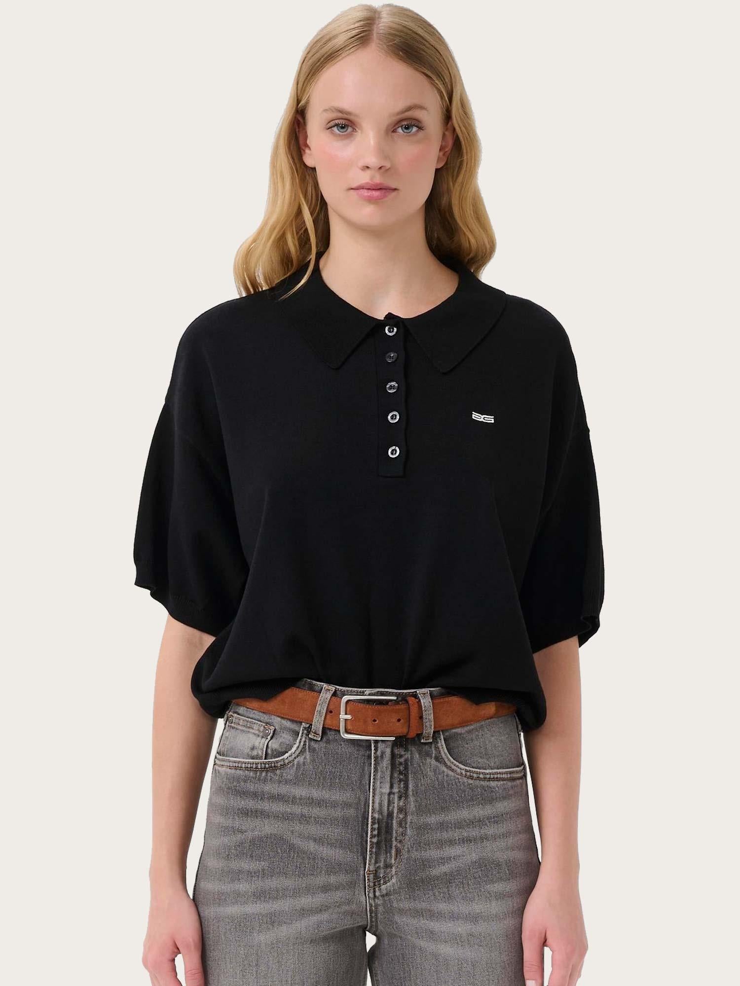 Talla ss Polo Pullover - Black