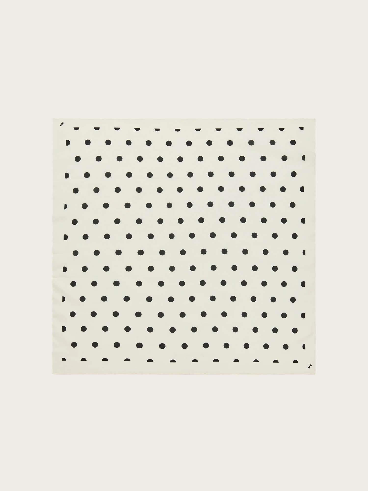 Soft Cotton Self Dot Scarf - Dot AOP/Black