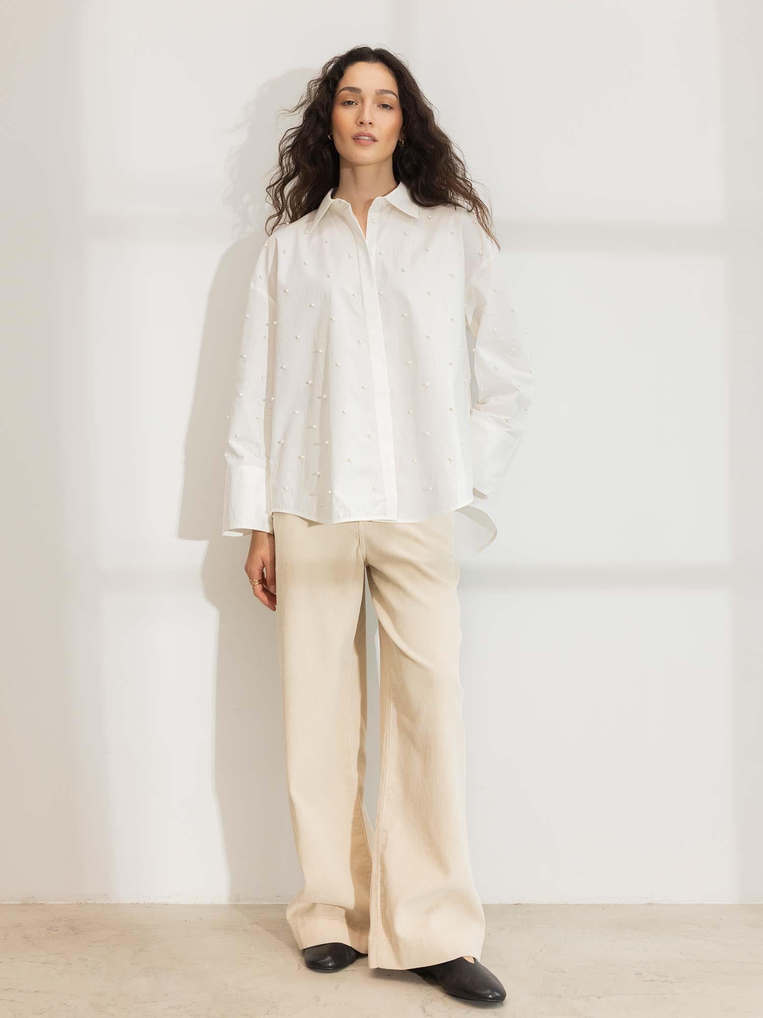 Nell Pearl Shirt - White