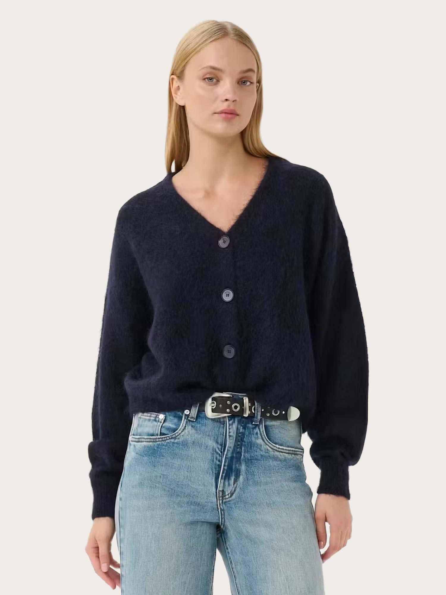 Debbie V Gardigan - Navy Melange