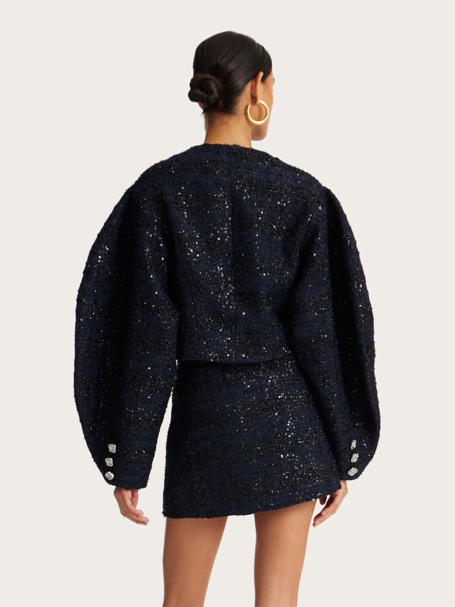 Boucle Short Jacket - Navy Blazer