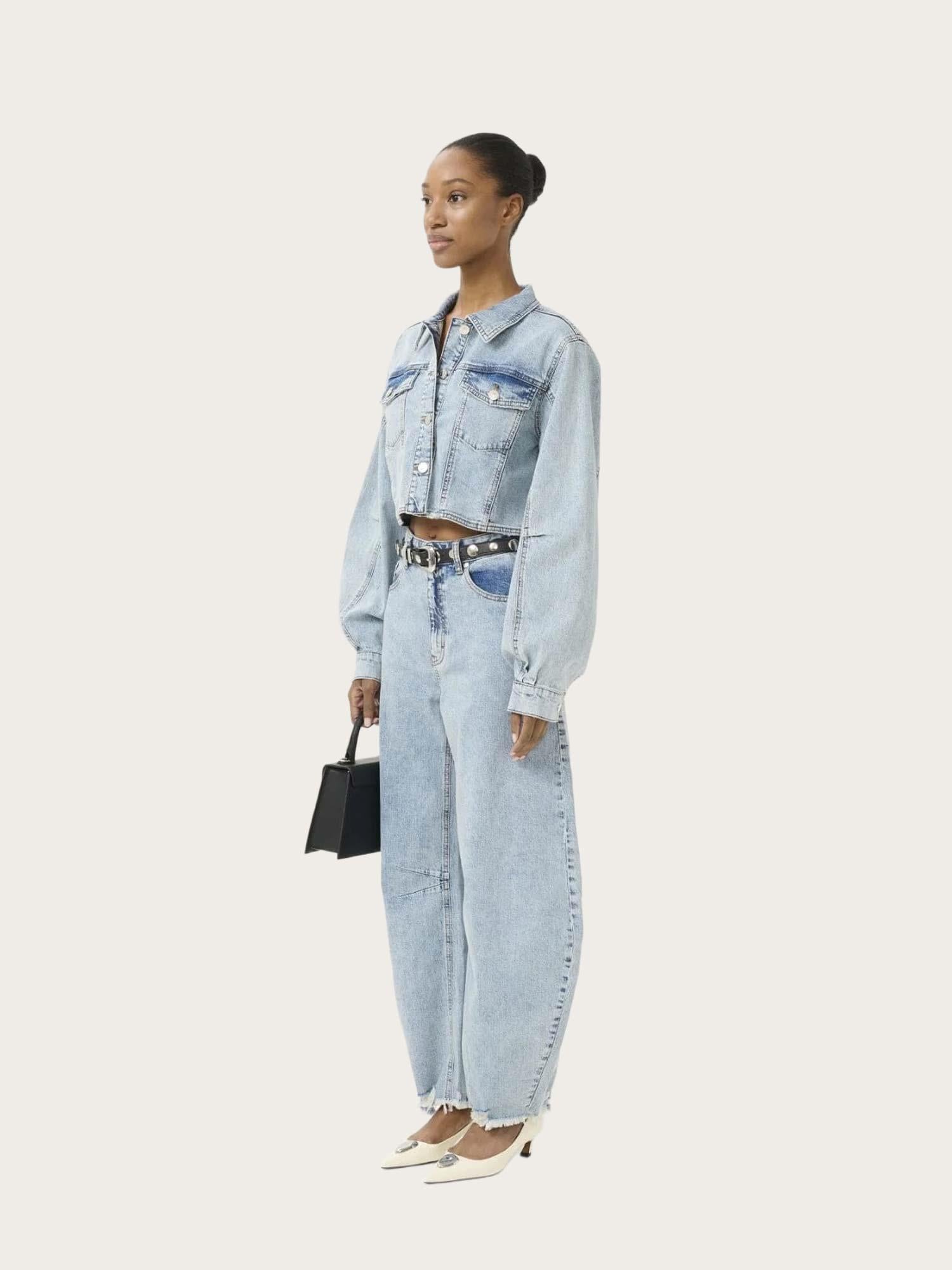 Dea Cropped Jacket - Light Blue Denim