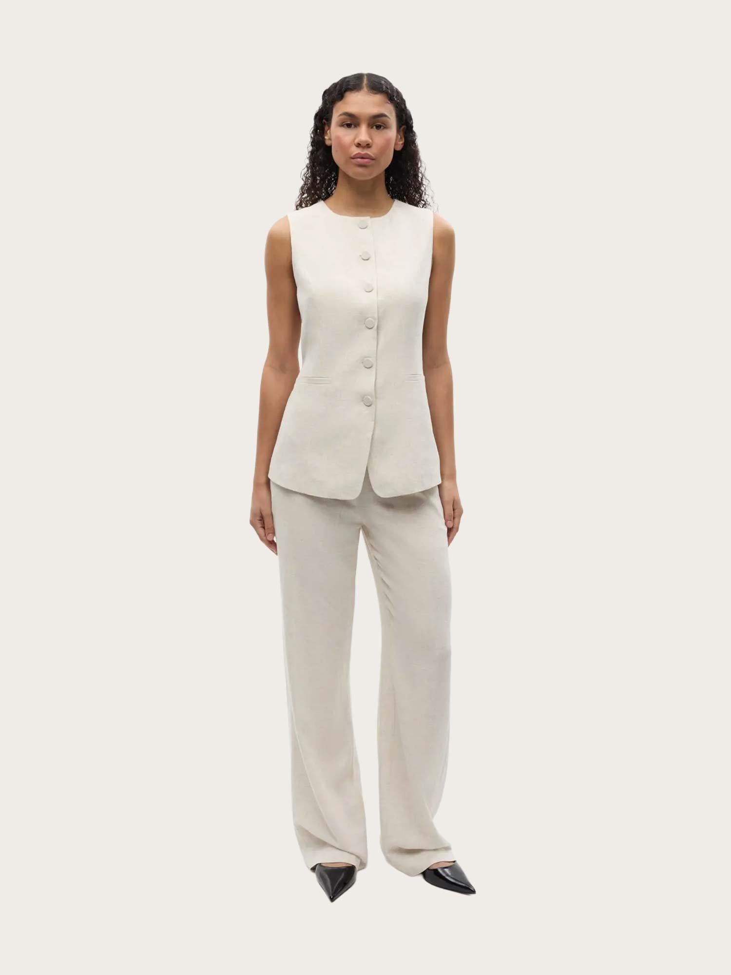 Enatenna Pants - Light Sand Melange