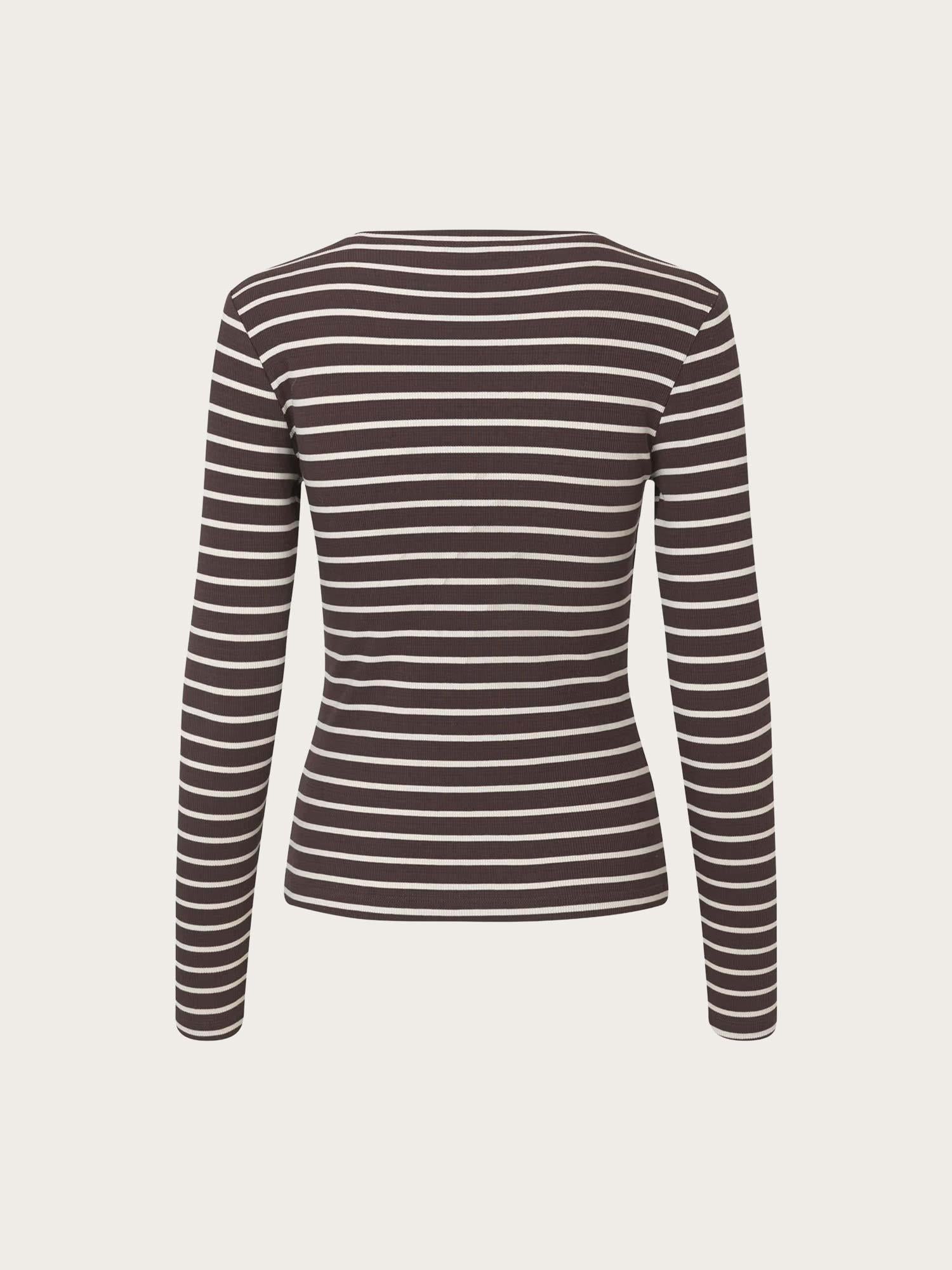 Enally LS O-N Tee St - Moonstruck/Chocolate