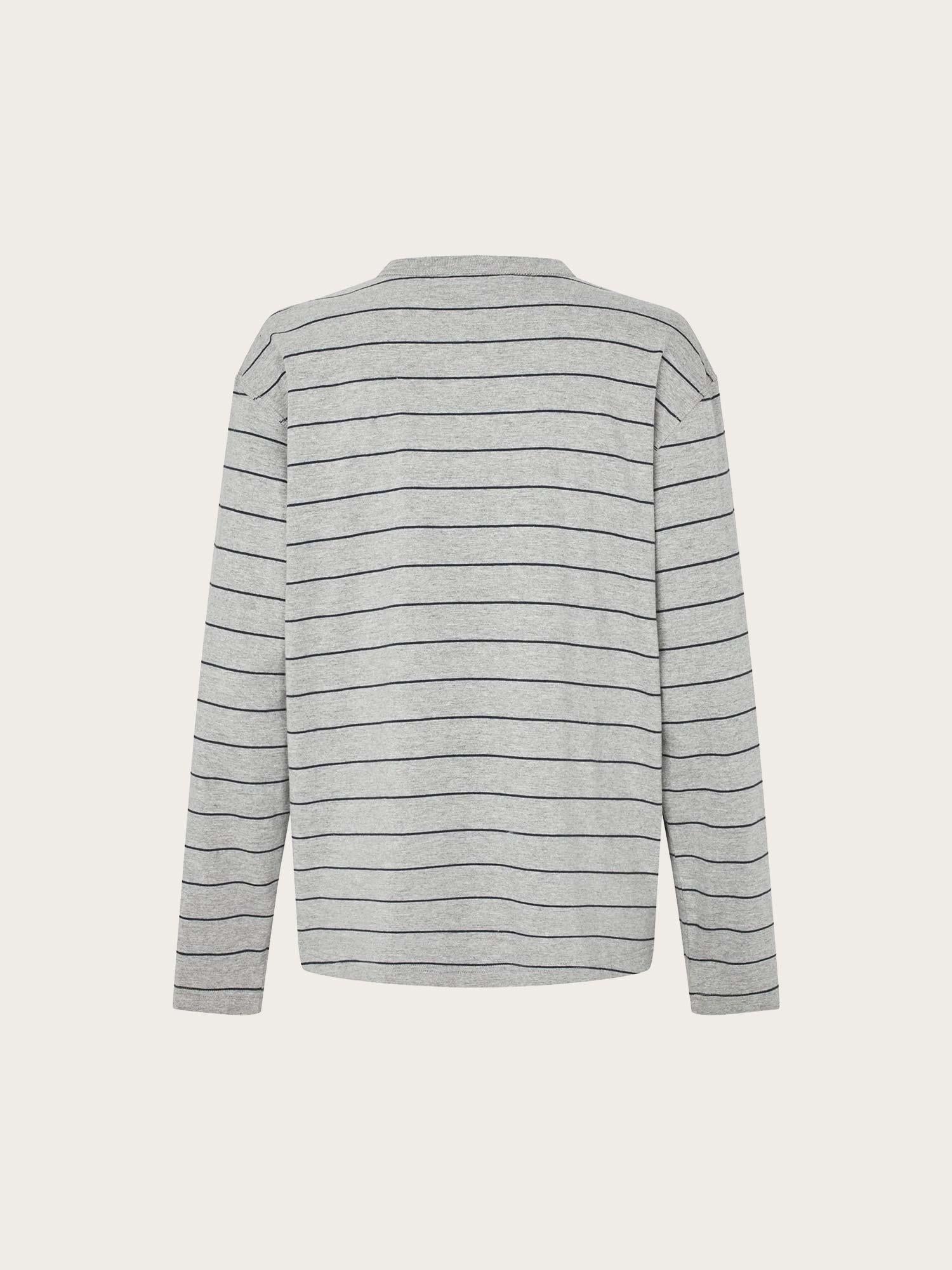 Enkulla LS O-N Tee Str - Grey/Navy Stripe