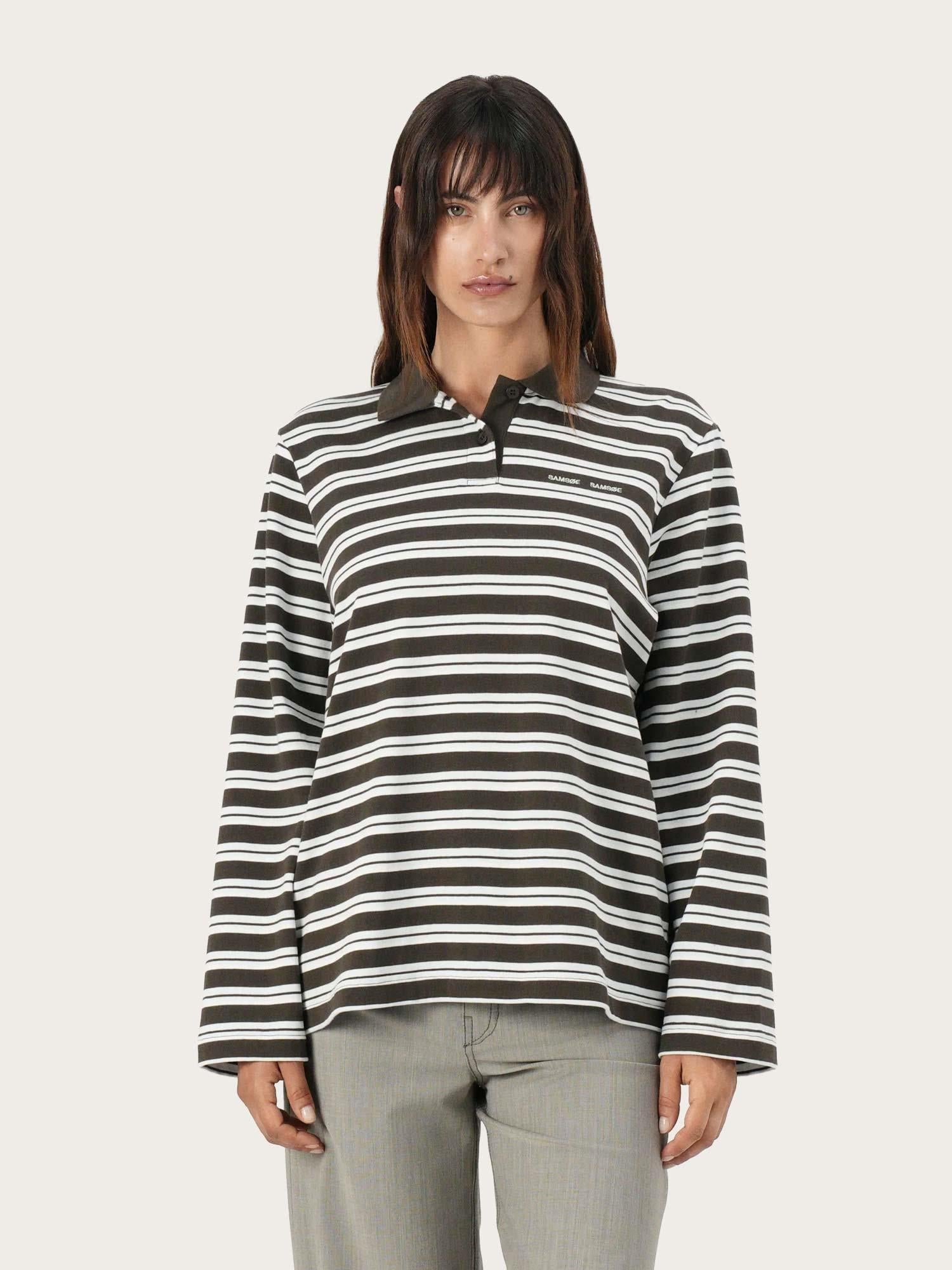 Sadover LS Polo - Turkish Coffee Stripe