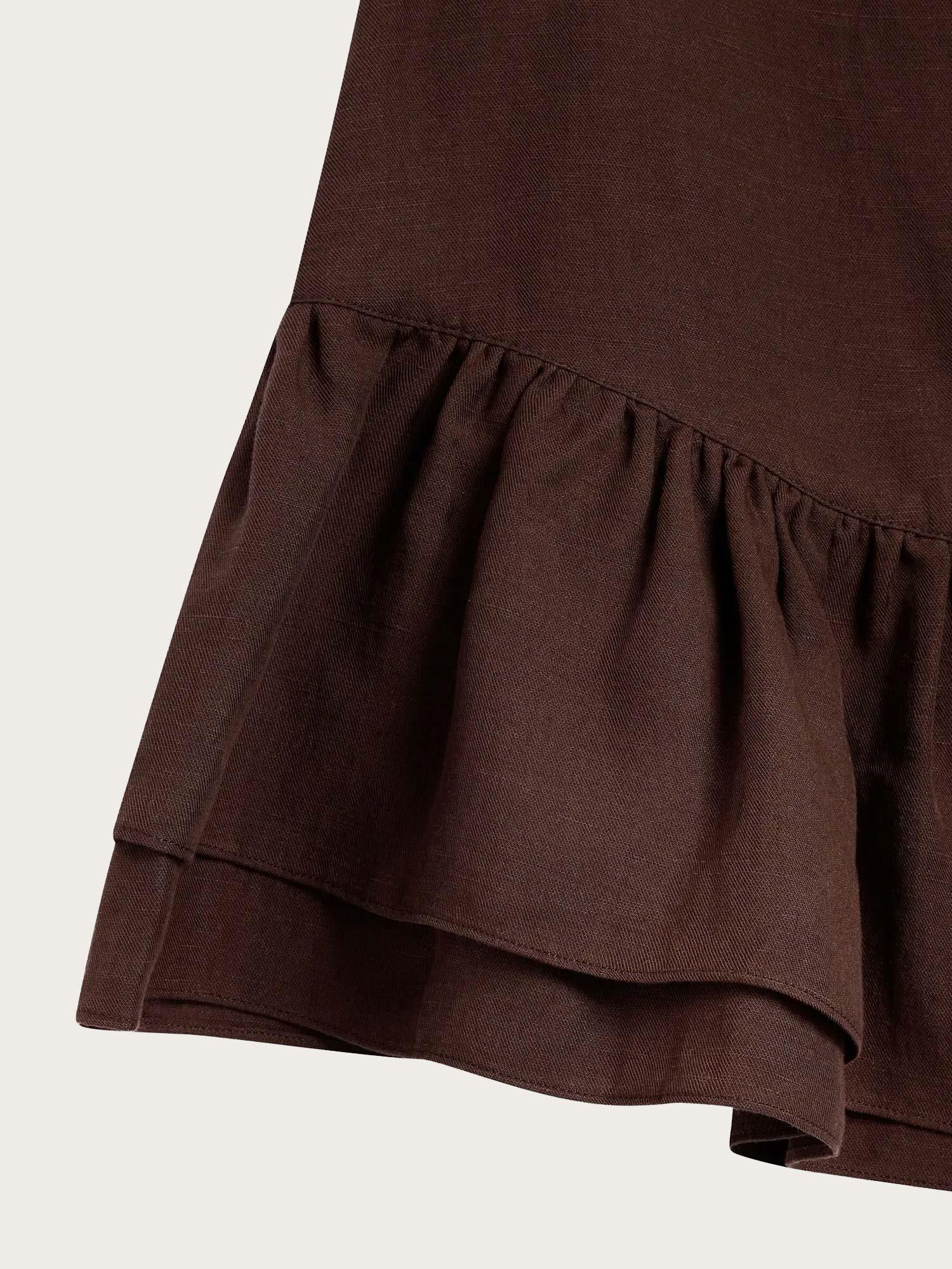 Posy Linen Skirt - Cocoa Brown