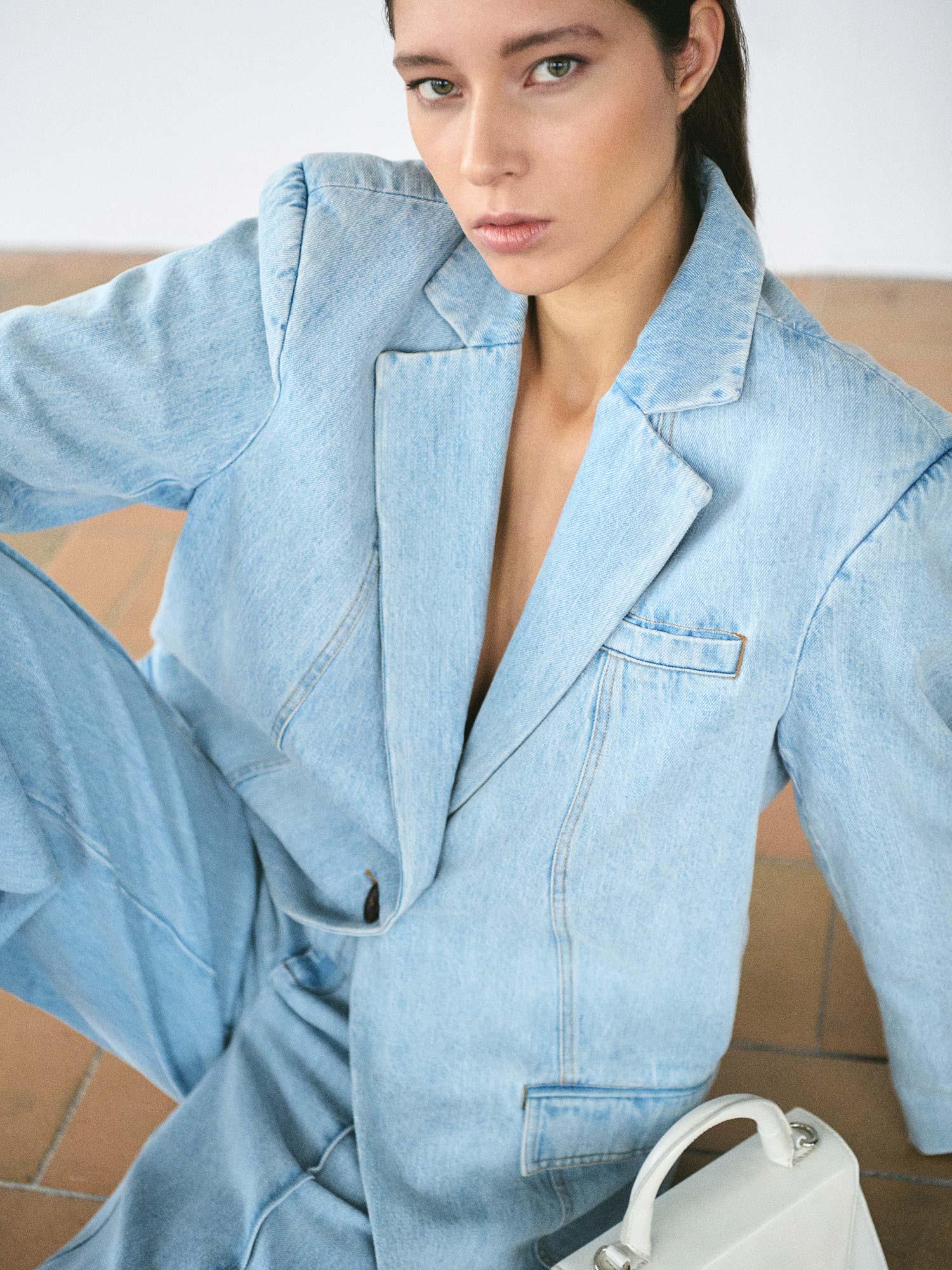 Vella OZ Blazer - Light Blue Washed