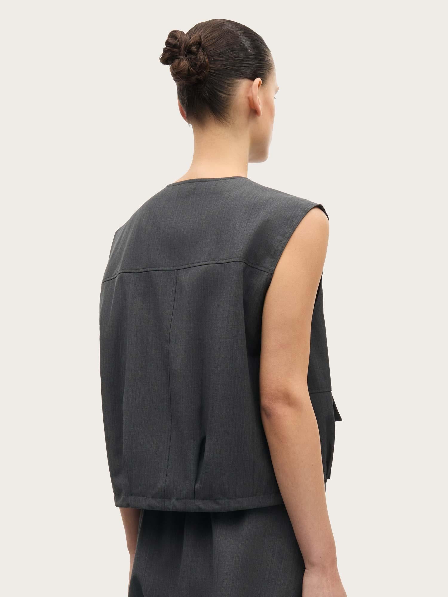Sakelly Vest - Dark grey melange