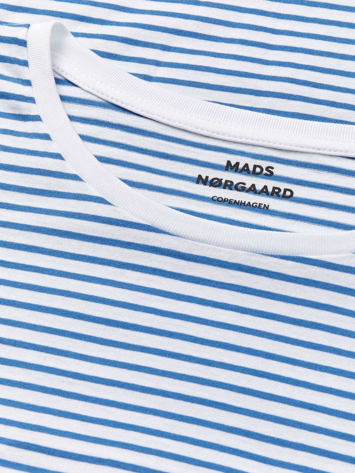 Fine Jersey Stripe Teasy Tee - Brilliant White/Bright Co