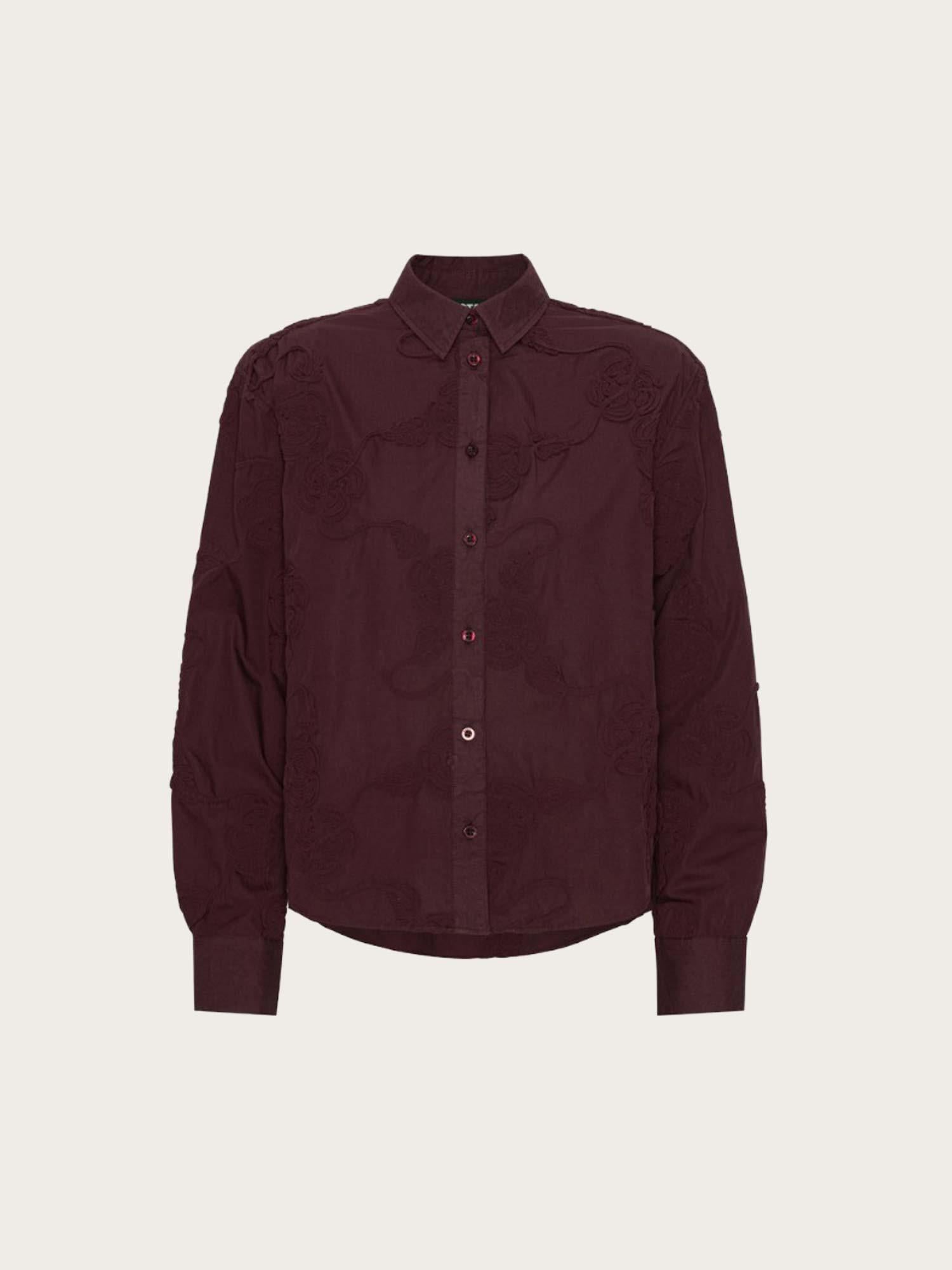 Flower Oversized Shirt - Zinfandel
