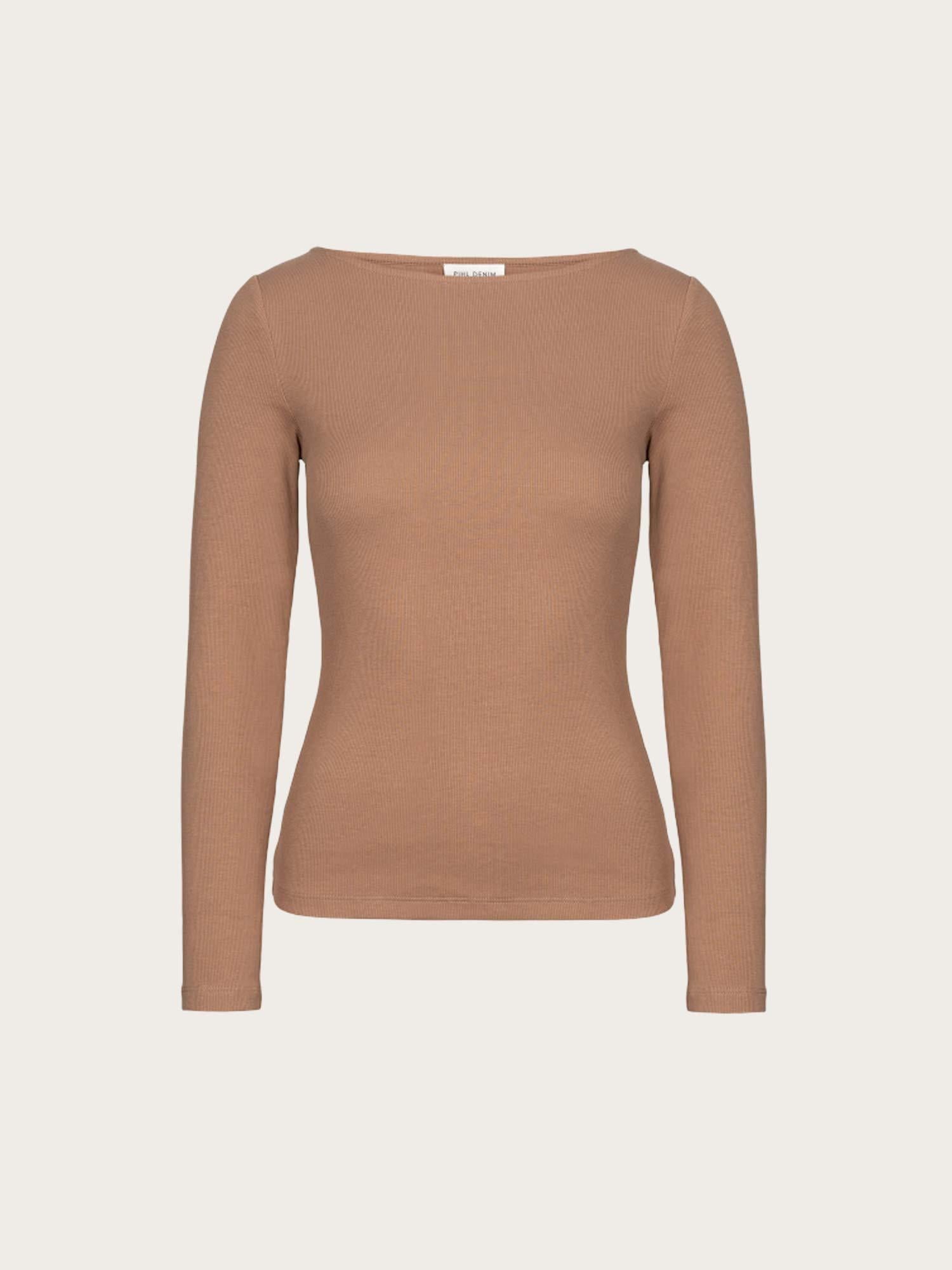 Petronella Rib Boatneck - Camel