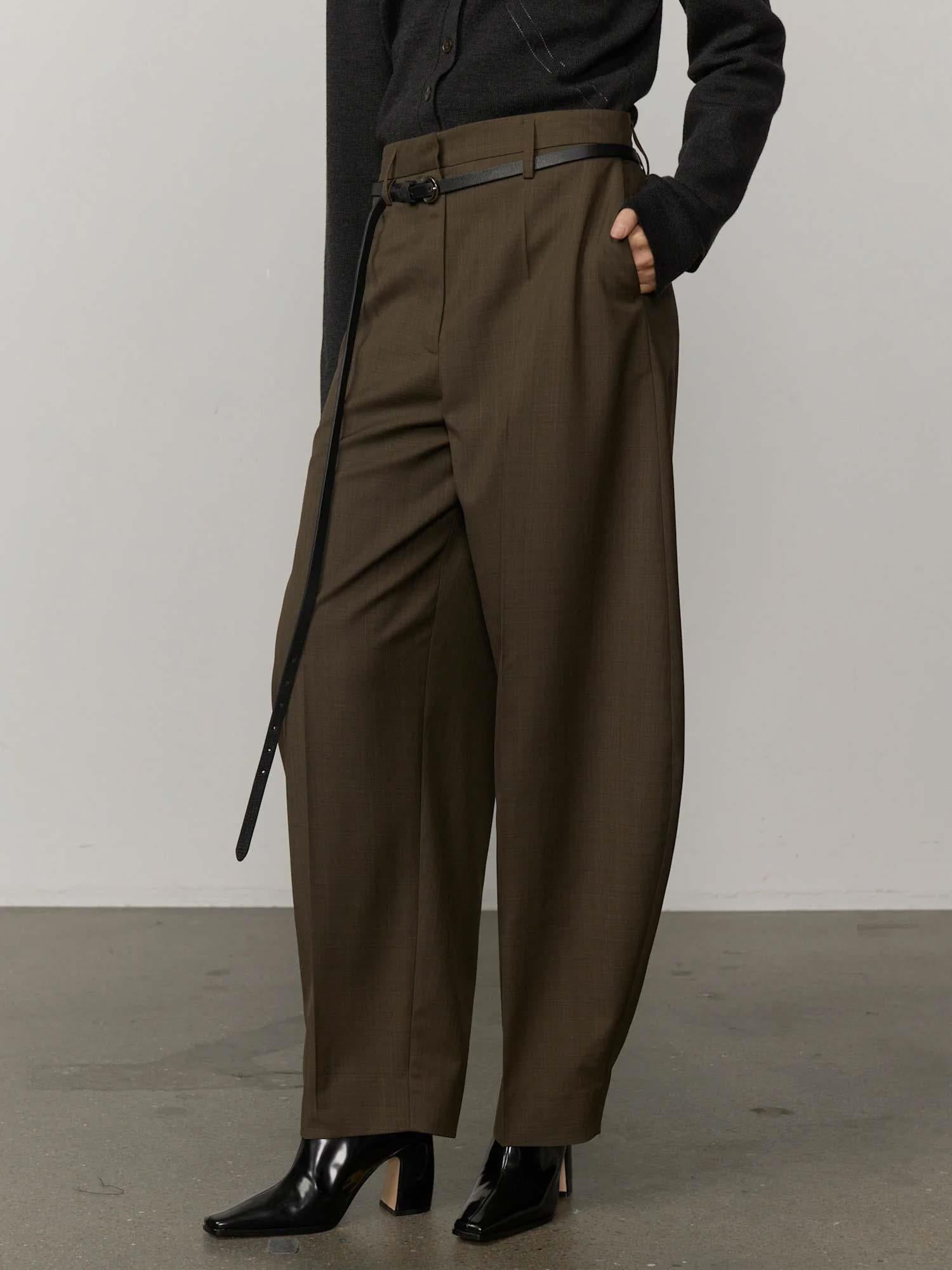 Dante Mid Waist Pants - Khaki