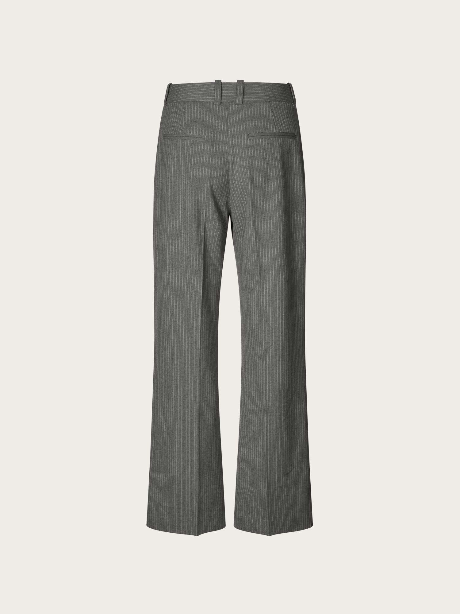 Salot Trousers - Dark Gull Gray Pinstripe