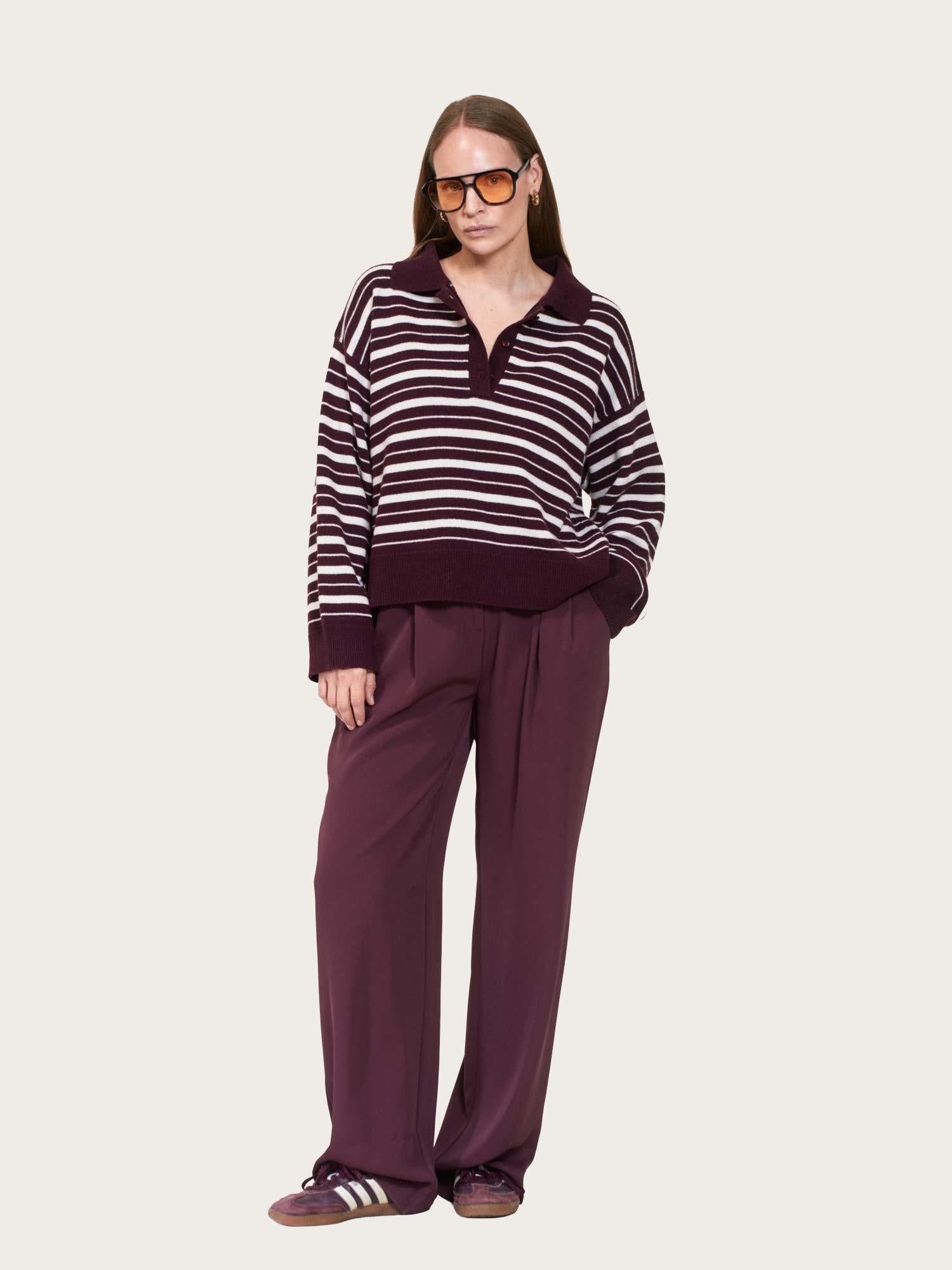 Zely Stripe - Dk Burgundy/Offwhite