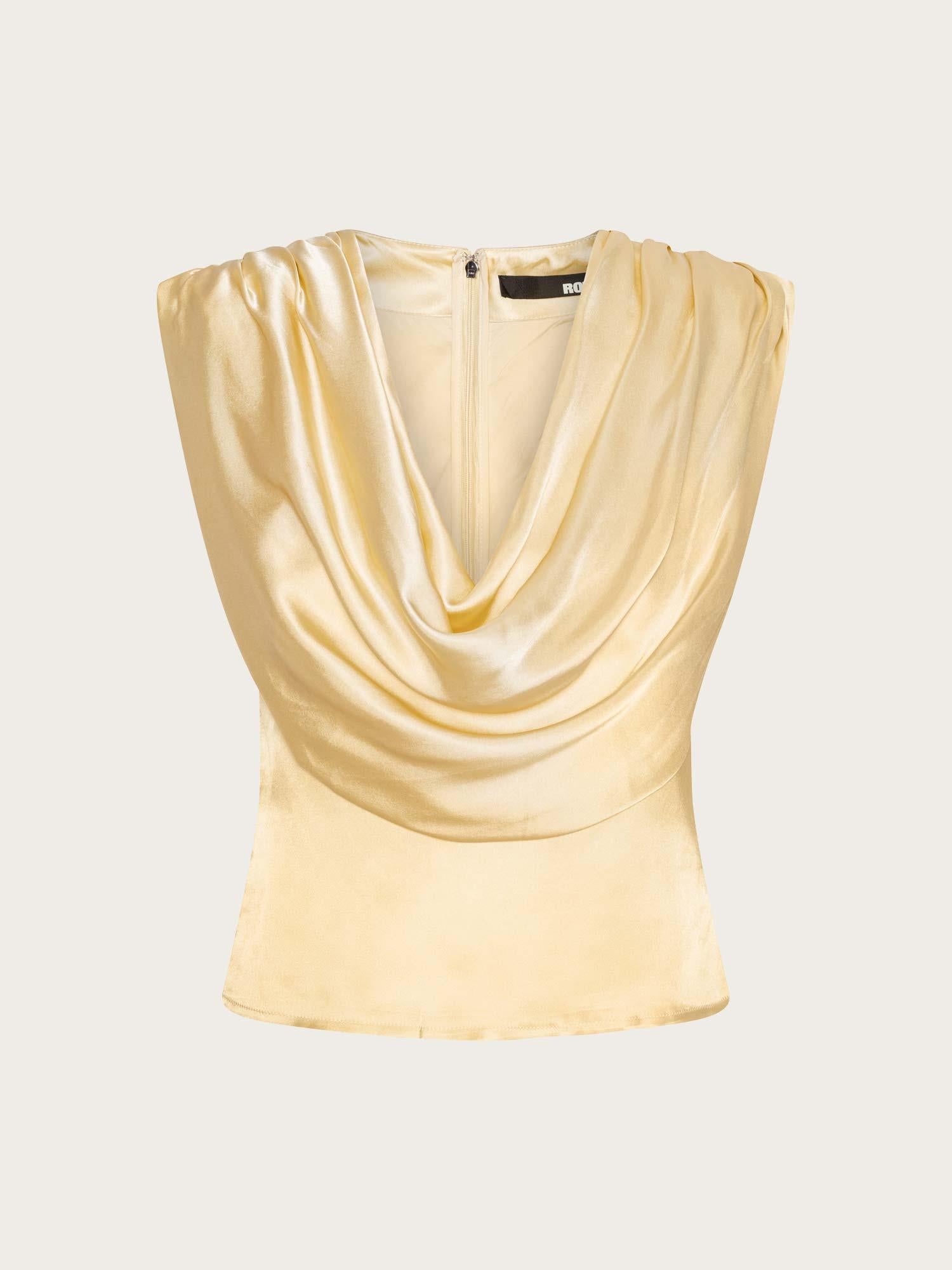 Chiffon Waterfall Top - Italian Straw