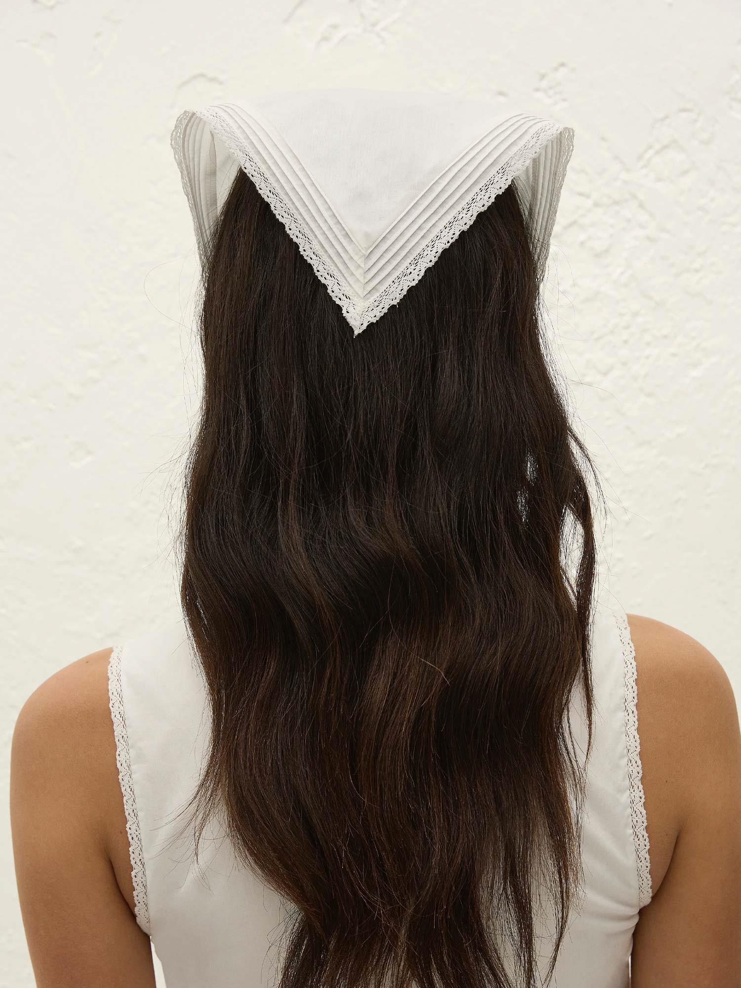 Emilia Head Scarf - Fresco Lace White