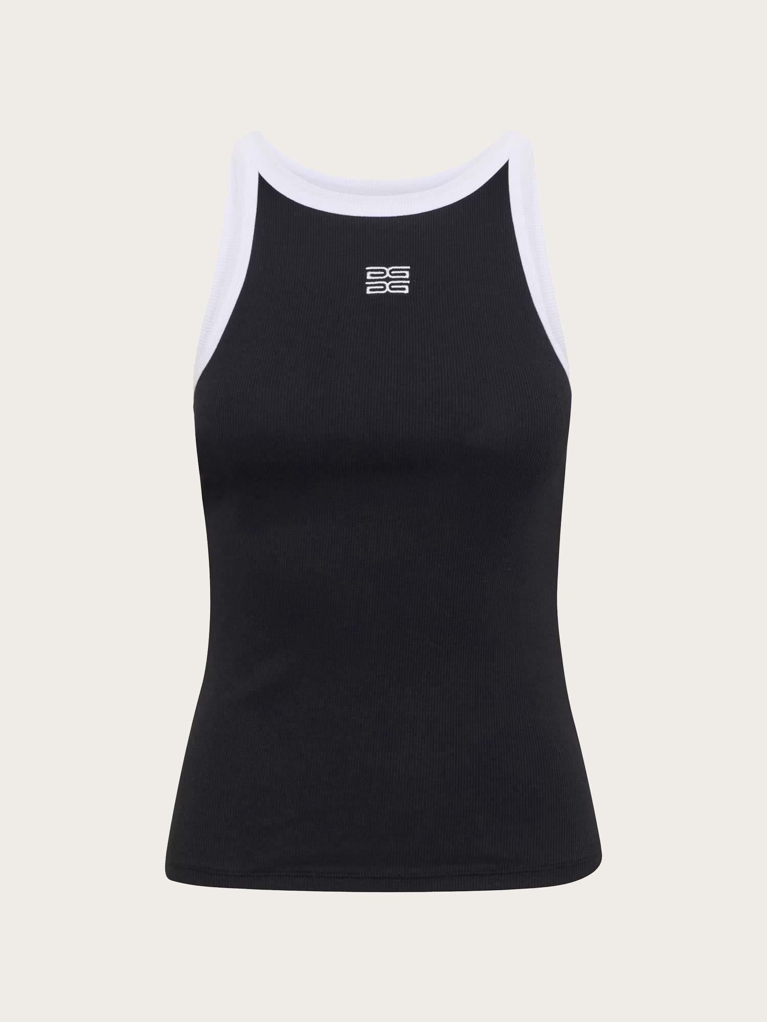 GZdrew Contrast Logo Top - Black