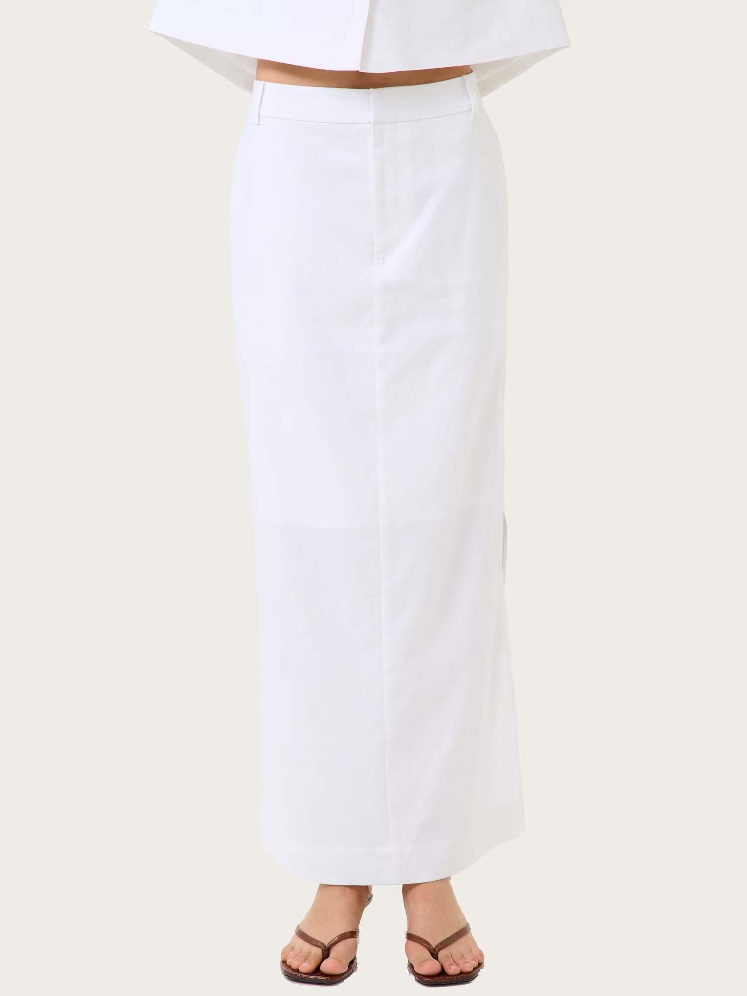 GZizza Linen MW Skirt - Bright White
