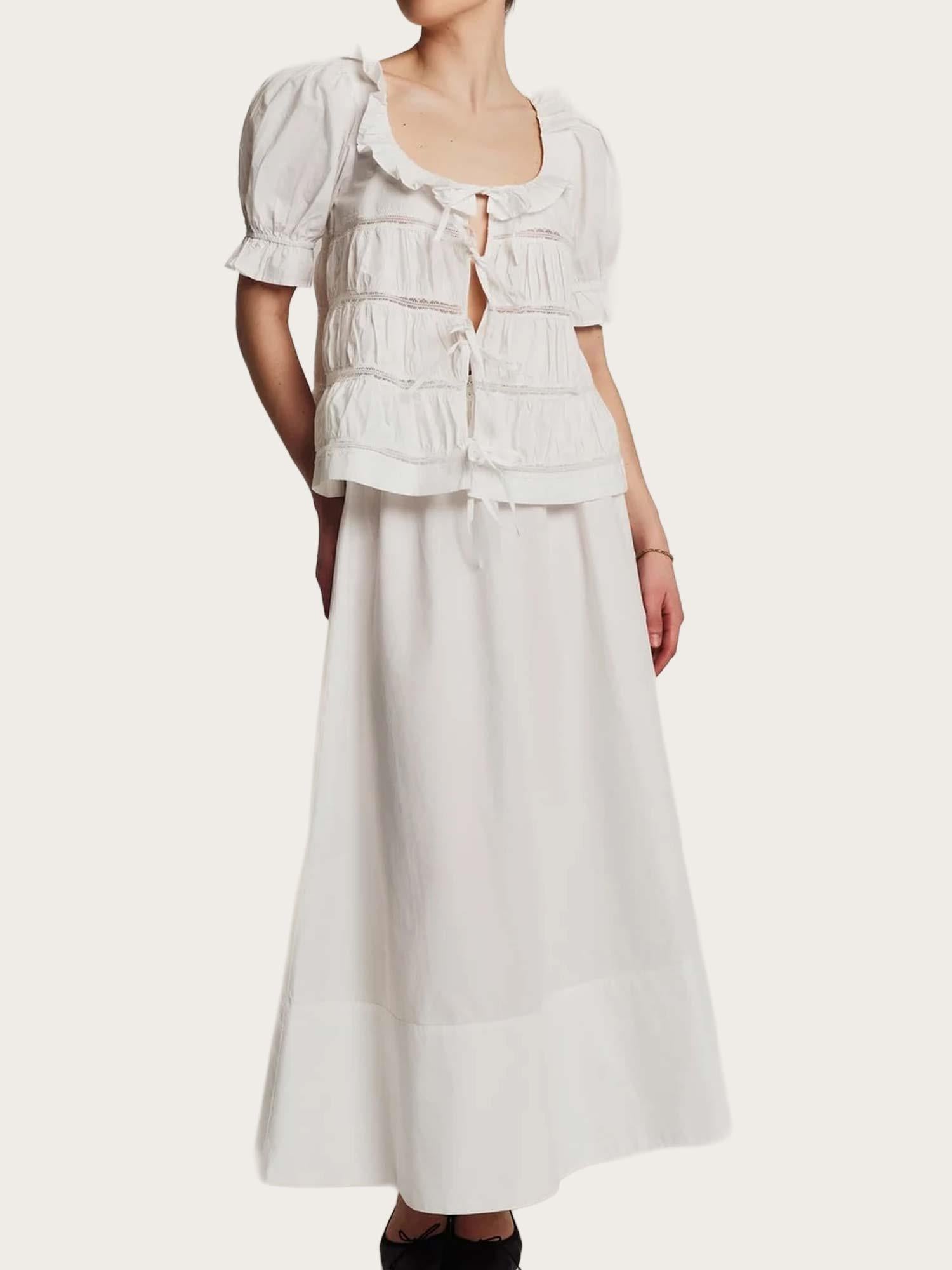 Poplin Maxi Skirt - White