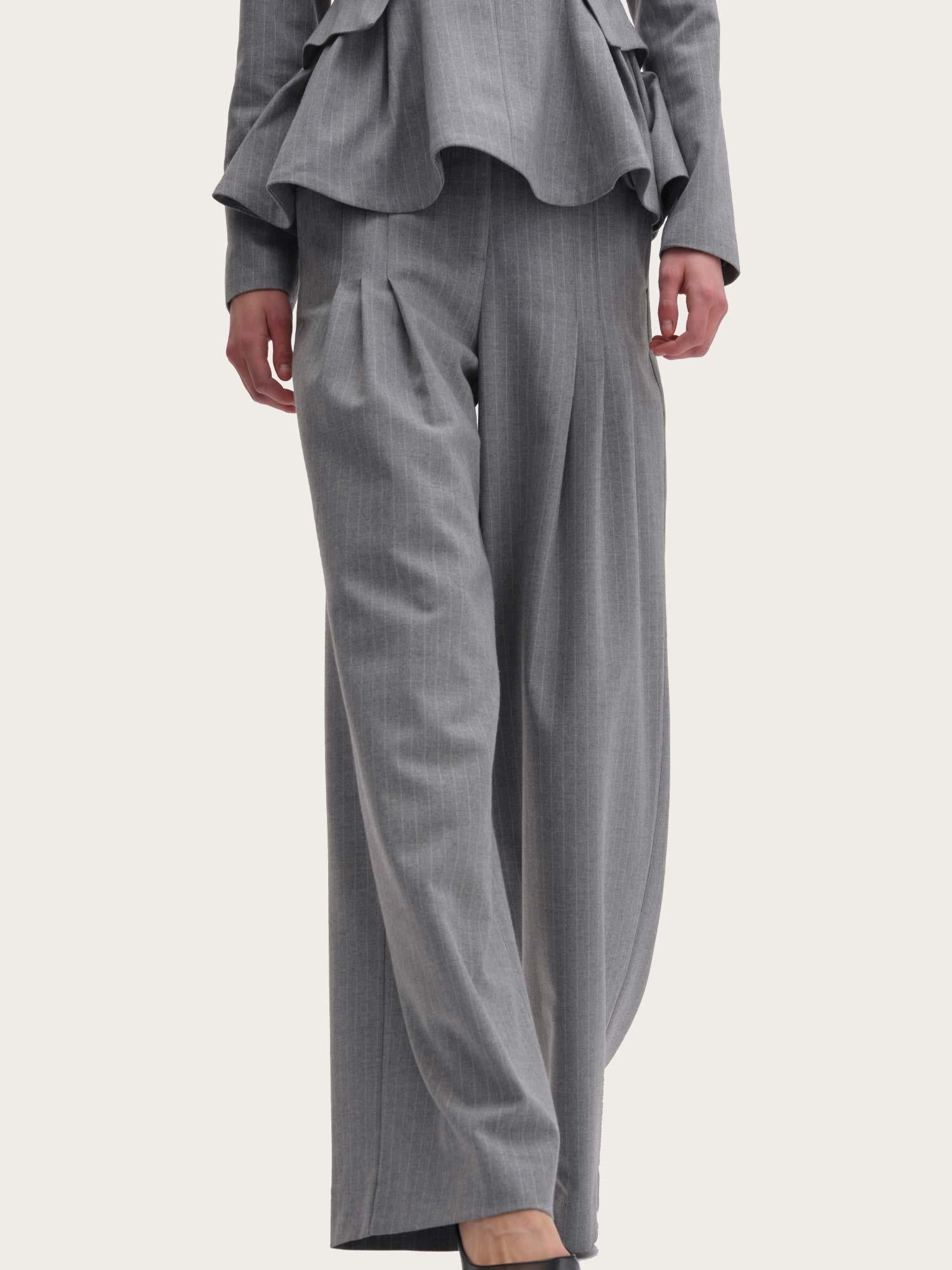 Wide Suiting Pant - Titanium Comb