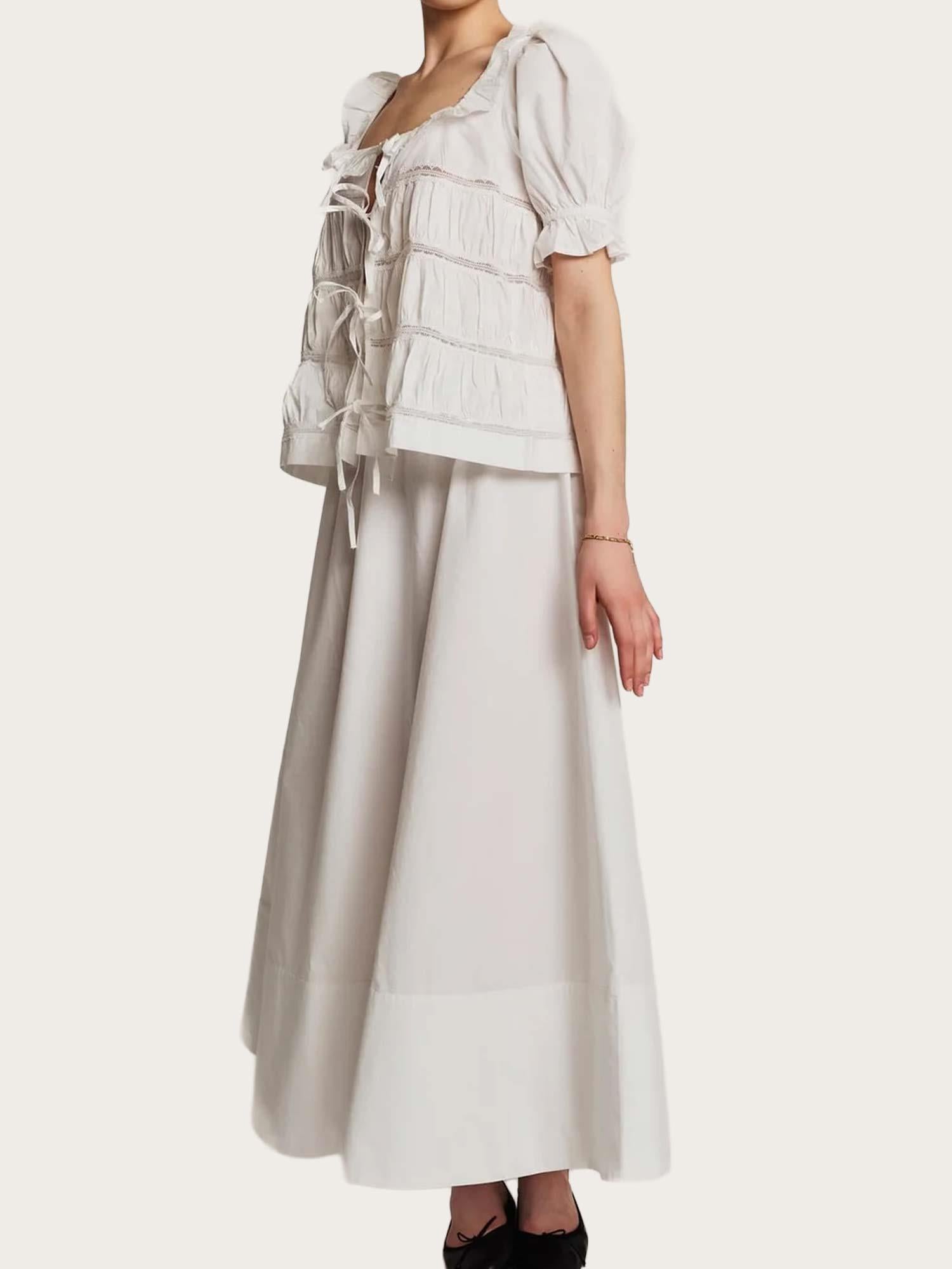 Poplin Maxi Skirt - White