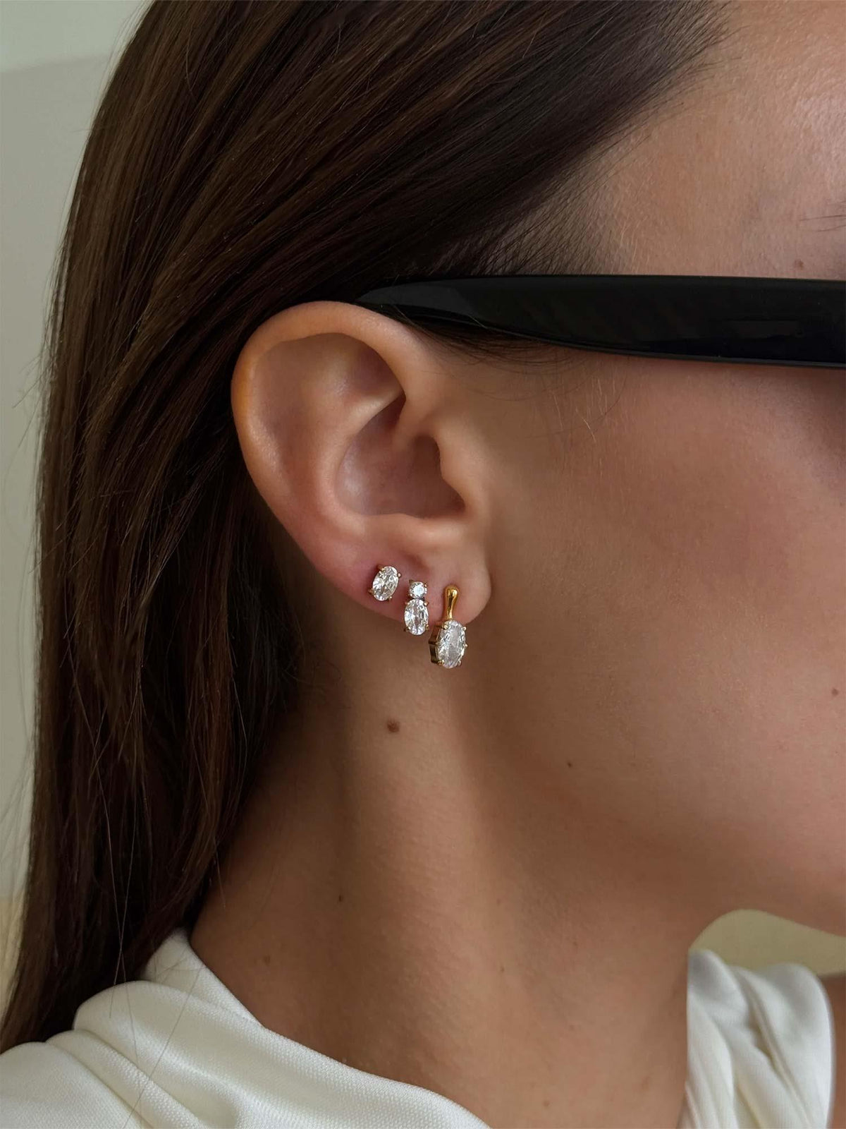 Oval Cut Stud - Gold