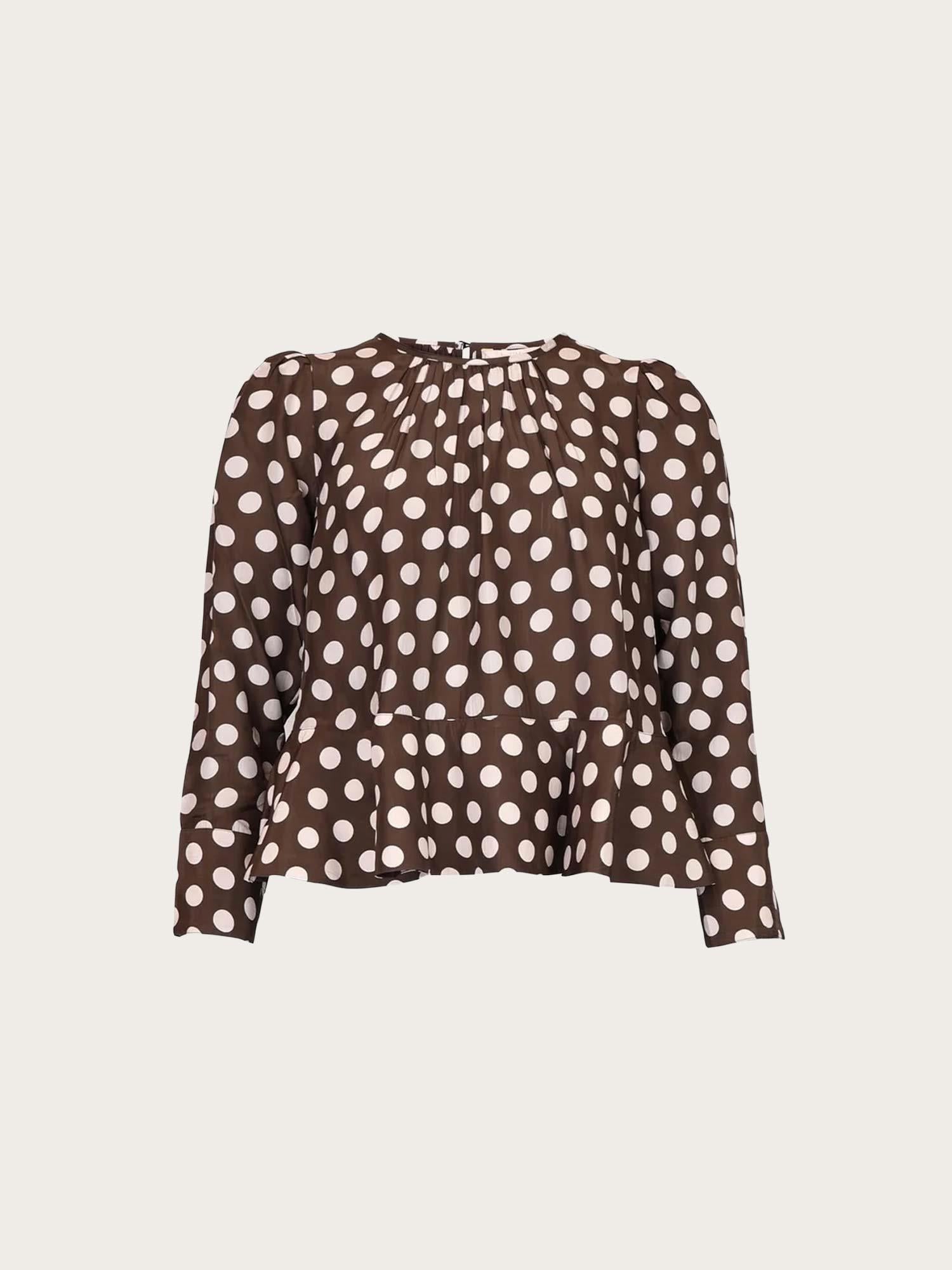 Striped Organza Blouse - Dots