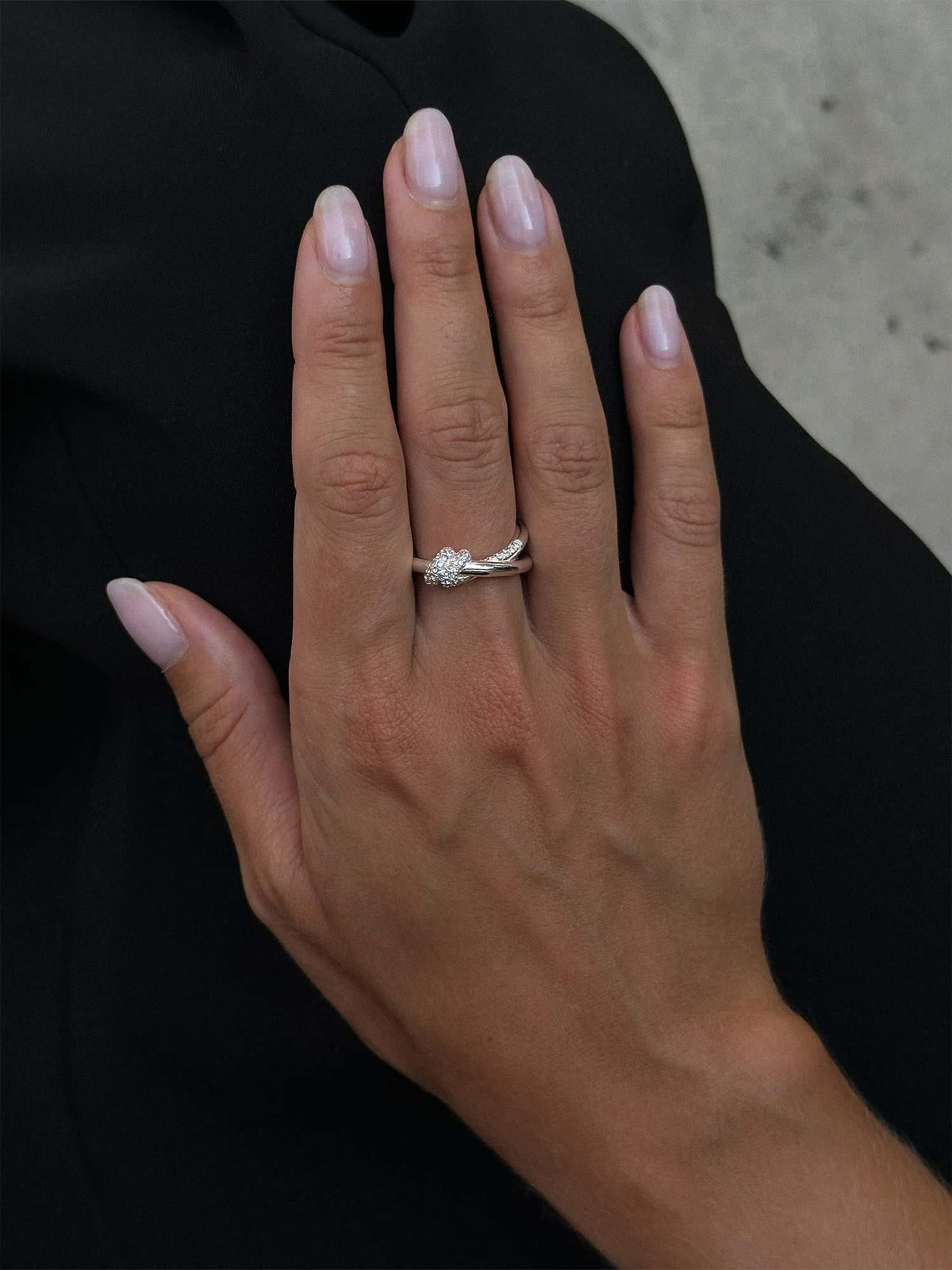 Pavé Knot Ring - Silver