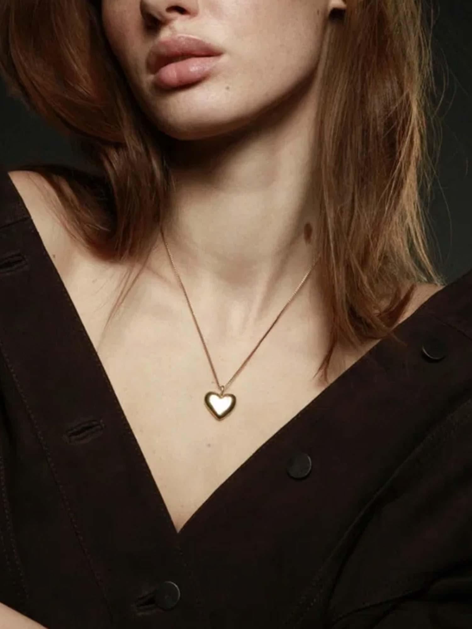 The Big Pebble Heart - Gold