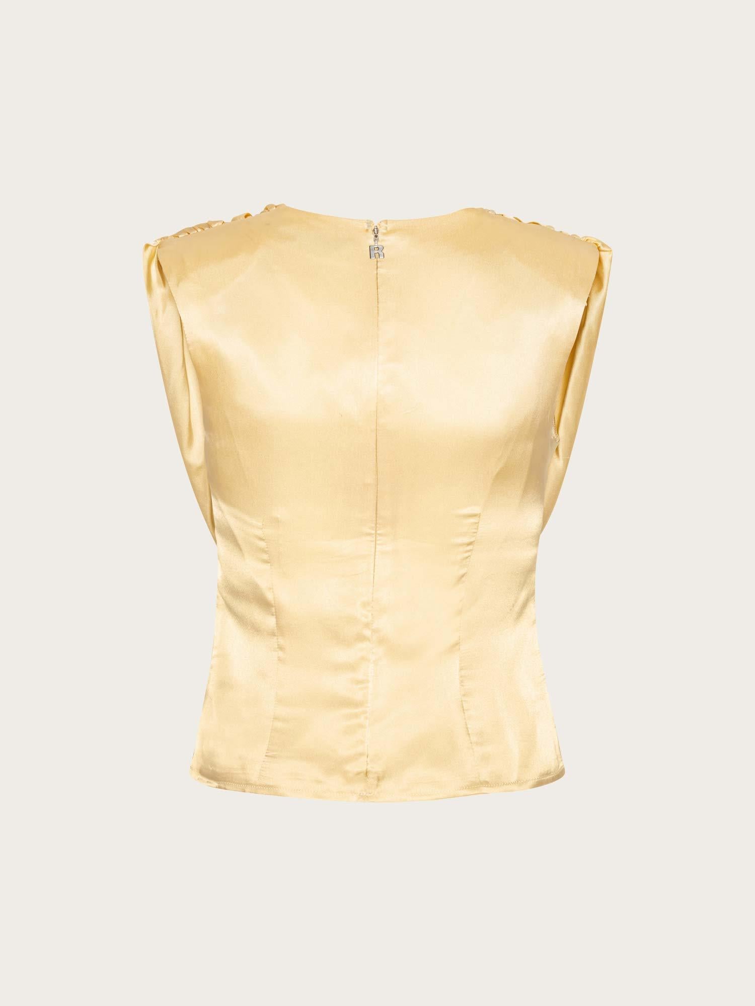 Chiffon Waterfall Top - Italian Straw