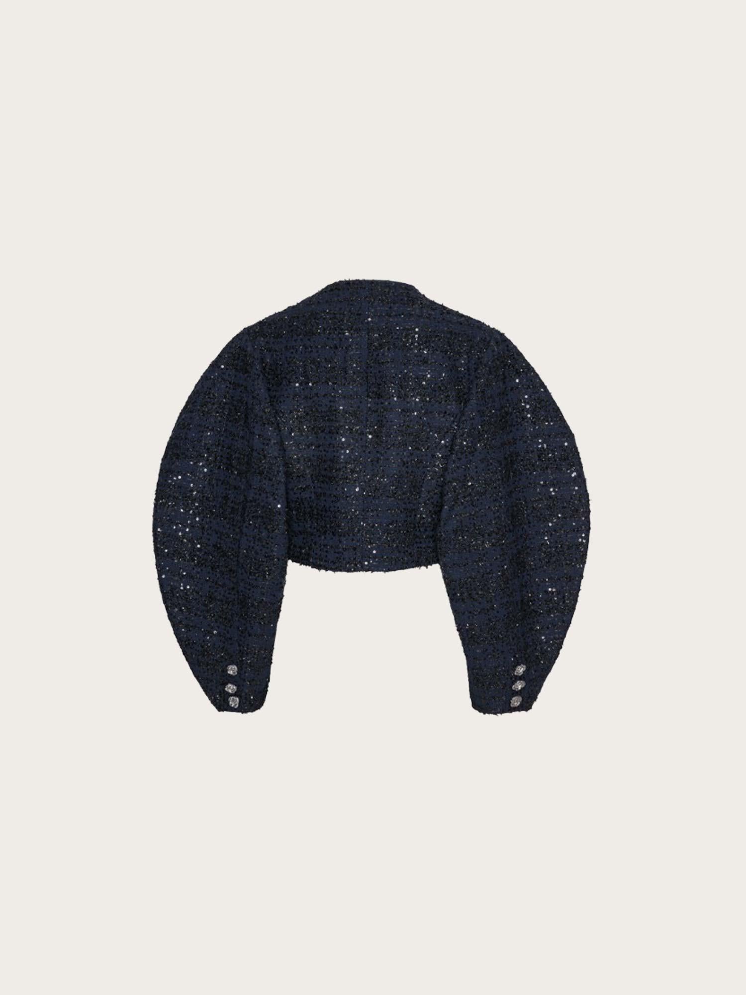 Boucle Short Jacket - Navy Blazer