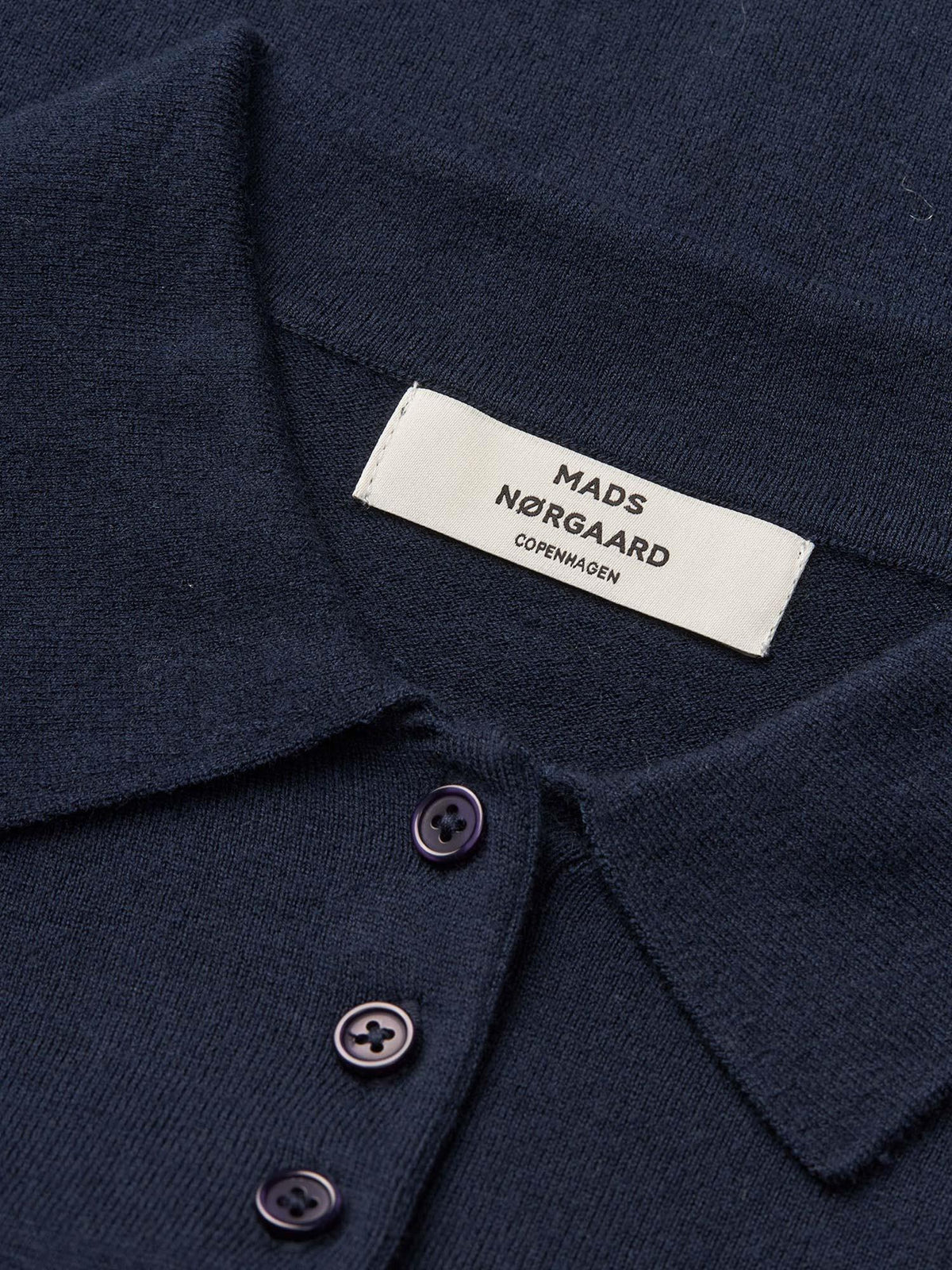 Fine Merino Rosa Polo Knit - Sky Captain