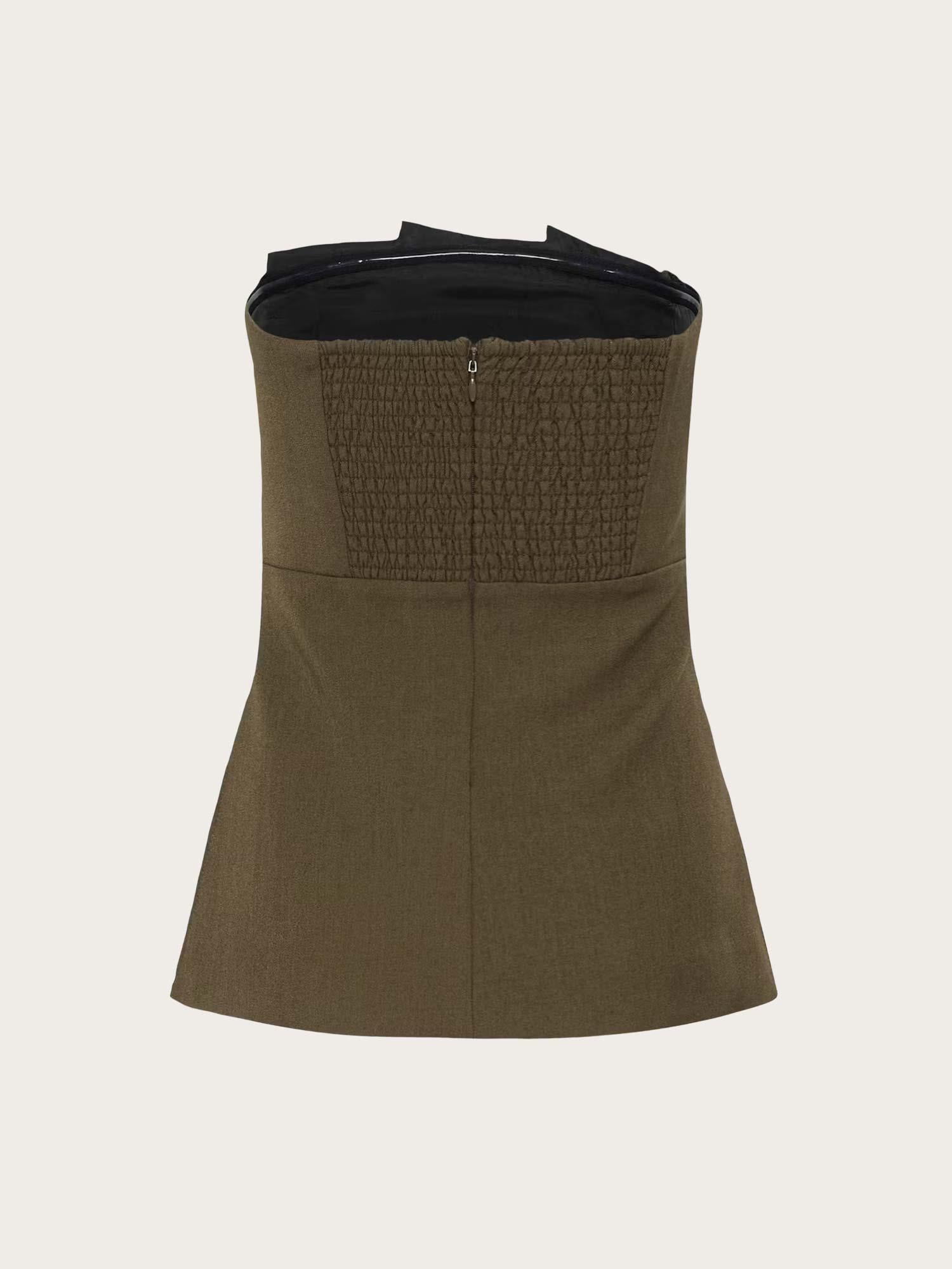 Stacy Pleat Corsage - Slate Black Melange