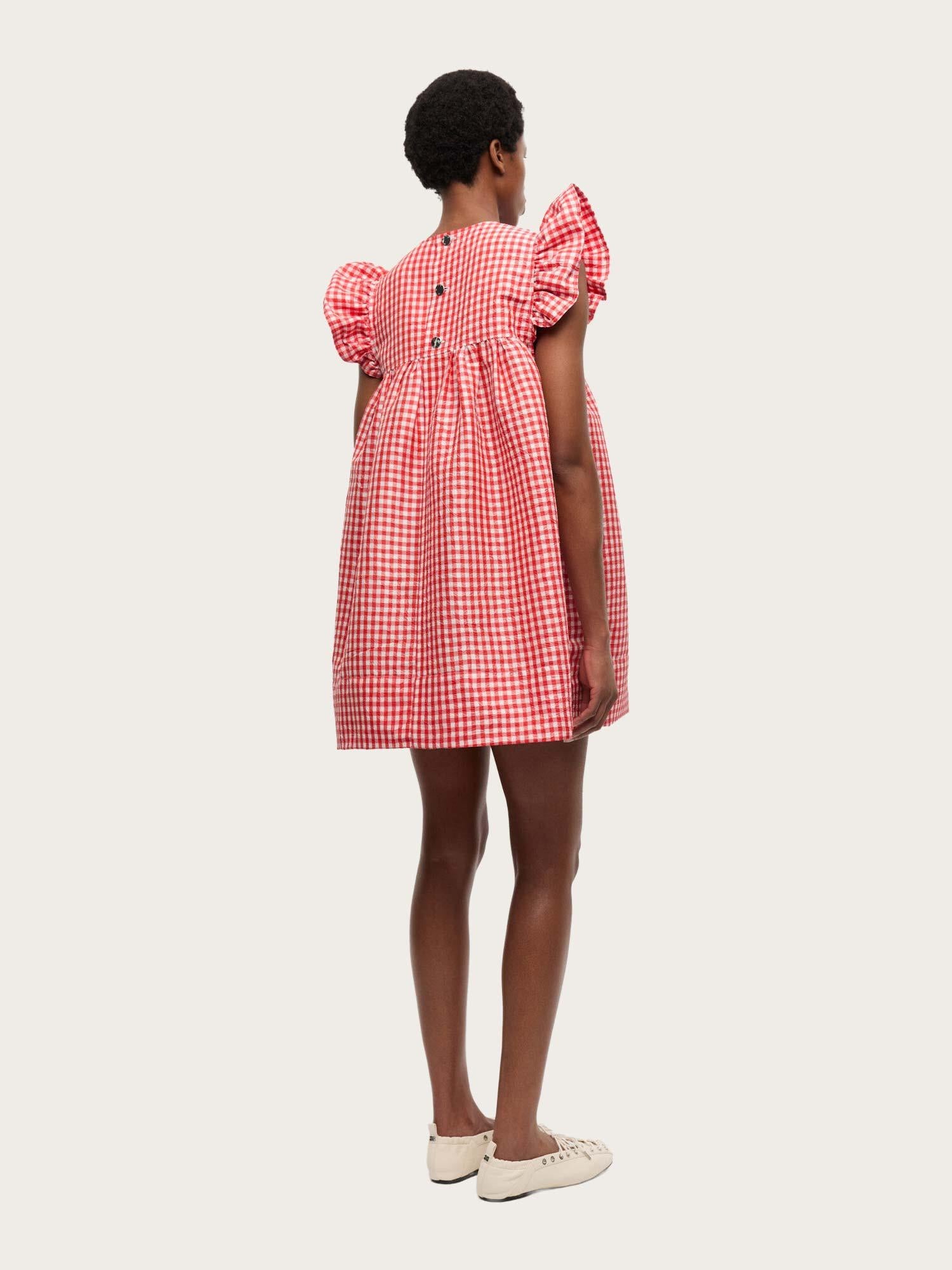Crinckled Taffeta Check - Red Alert