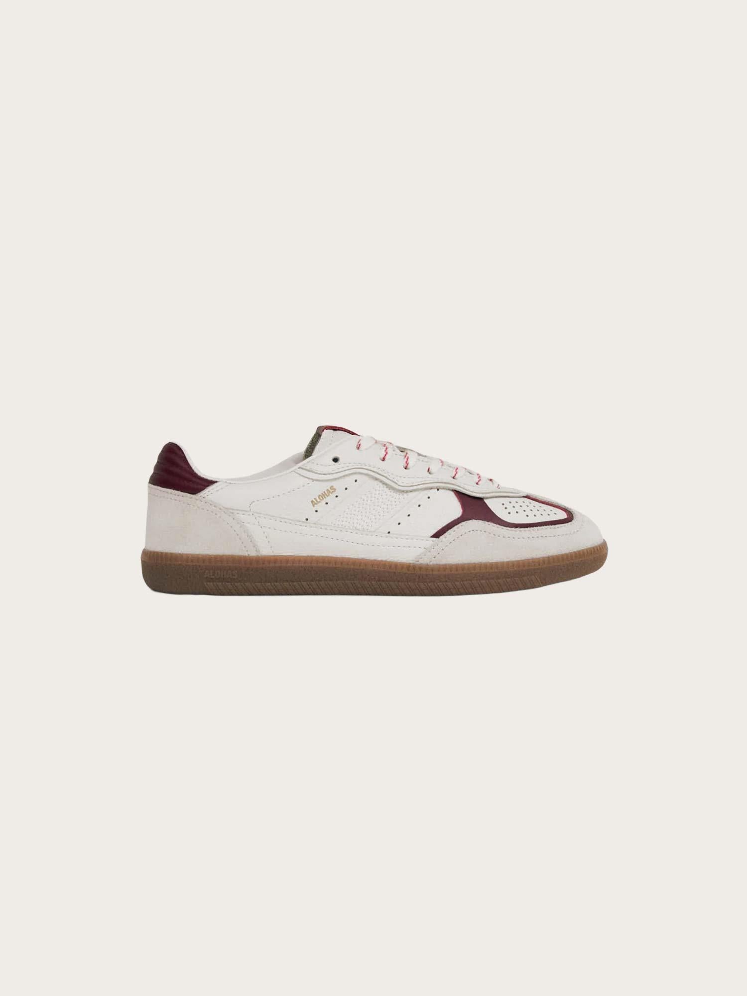 Tb. 490 Rife Grain White Burgundy Leather Sneakers