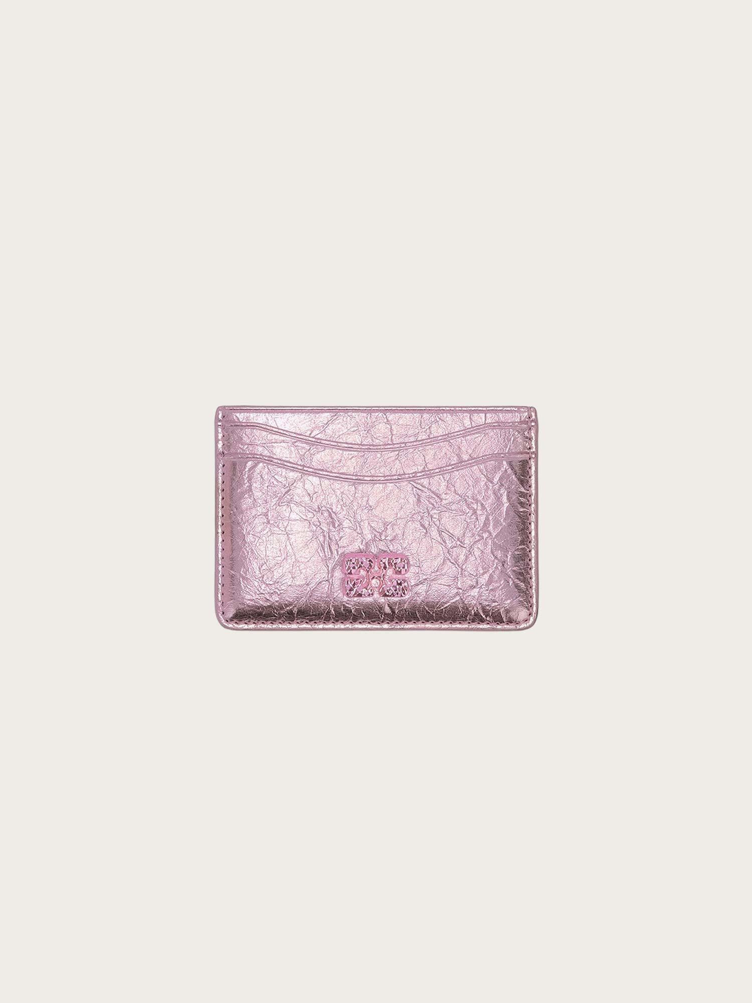 Card Holder Crushed - Silver Pink