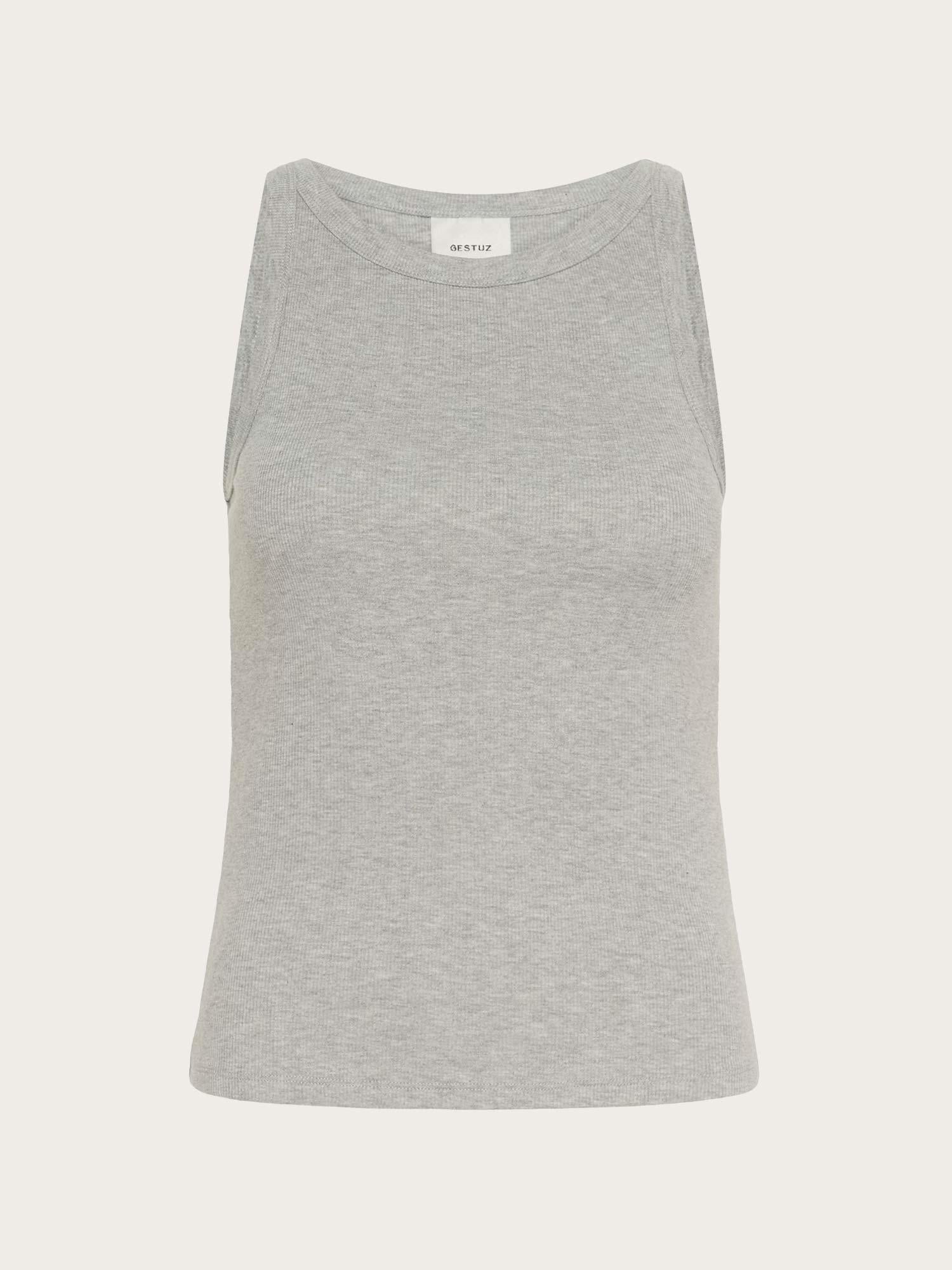 Drew sl Mel Top - Grey Melange