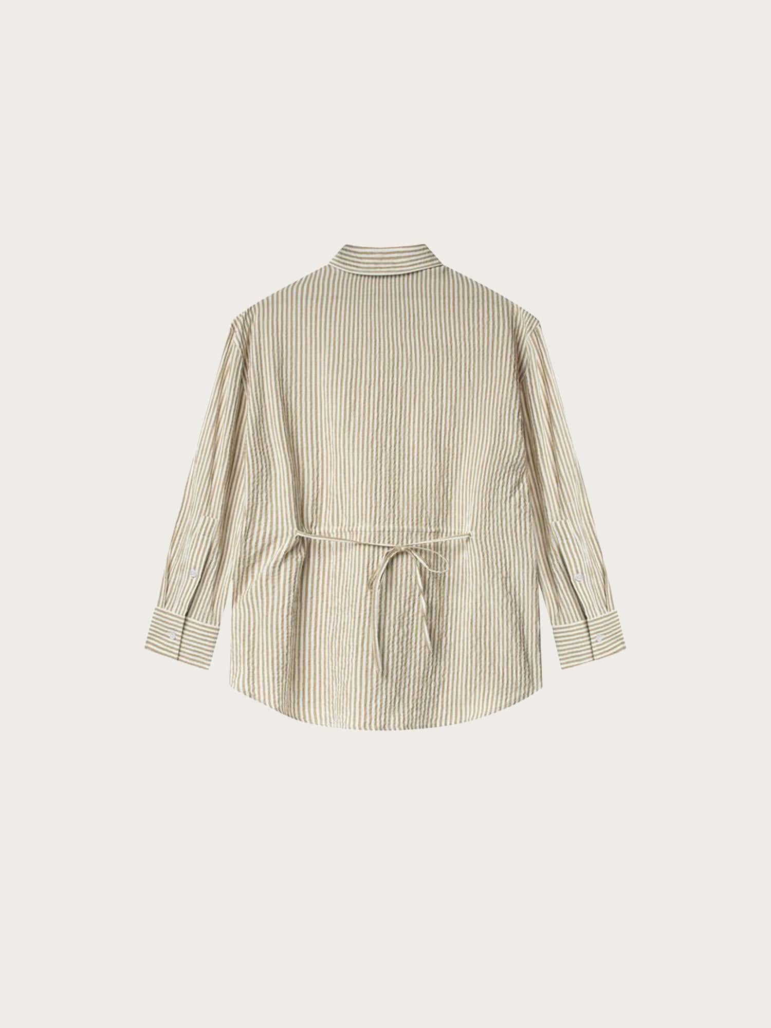 Palermo Seersucker Stripe - Beige/White