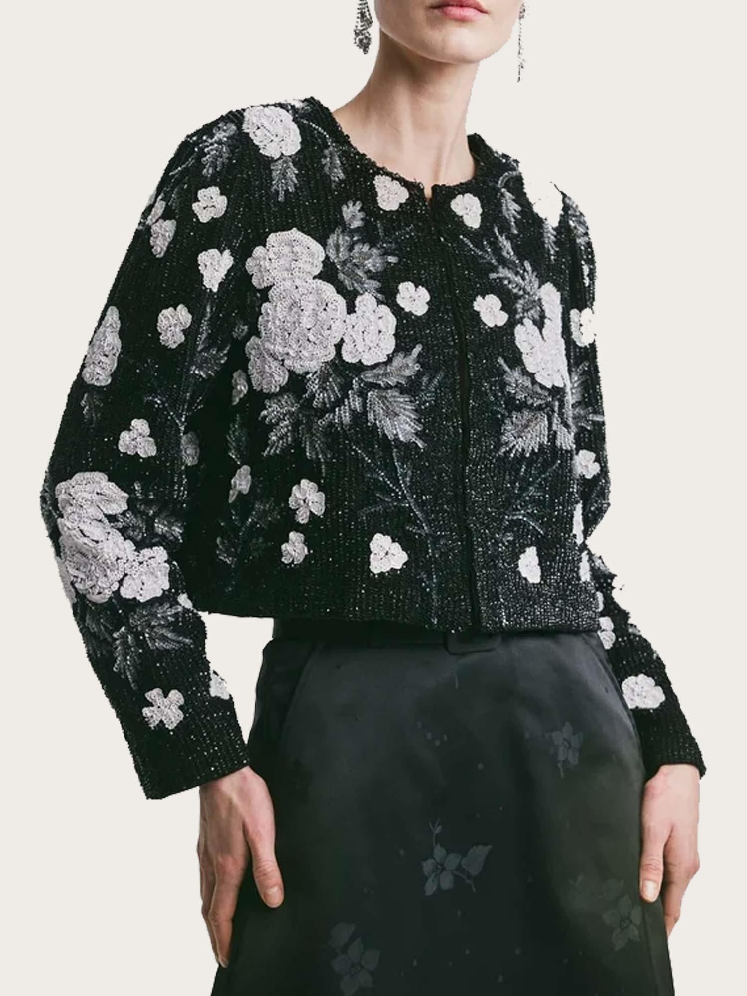 Beaded Cropped Jacket - Glamour