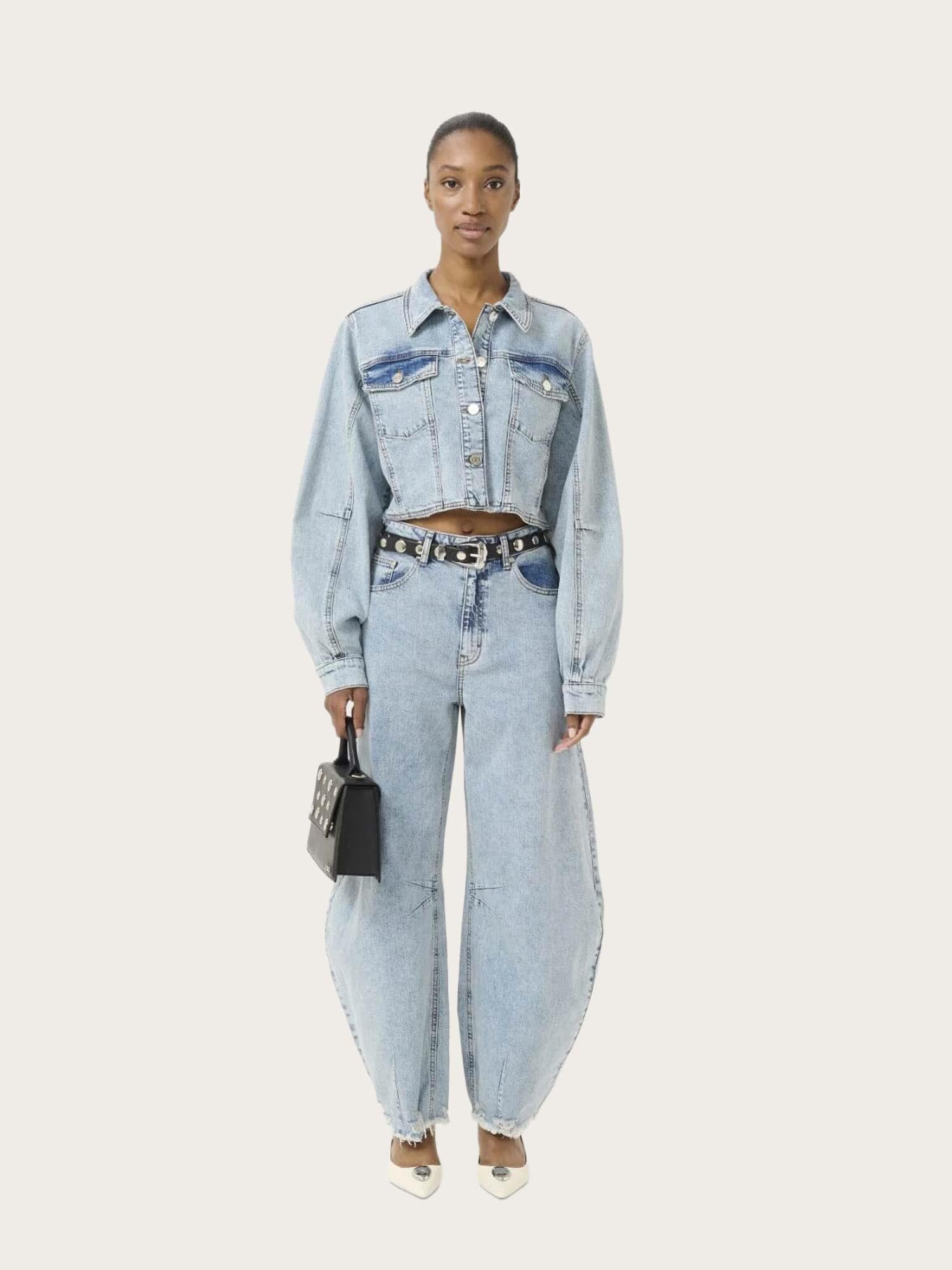 Dea Cropped Jacket - Light Blue Denim